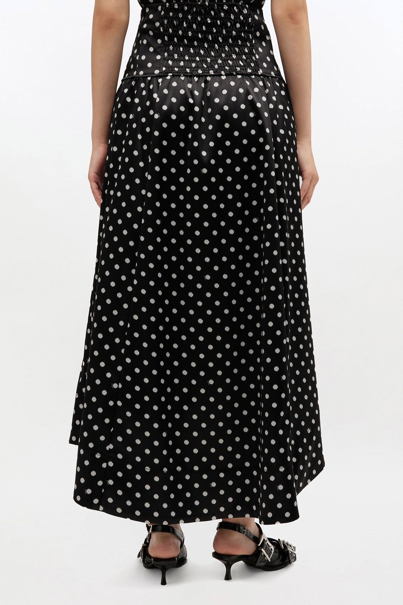 Polka-Dot Satin Corset Skirt - GANNI