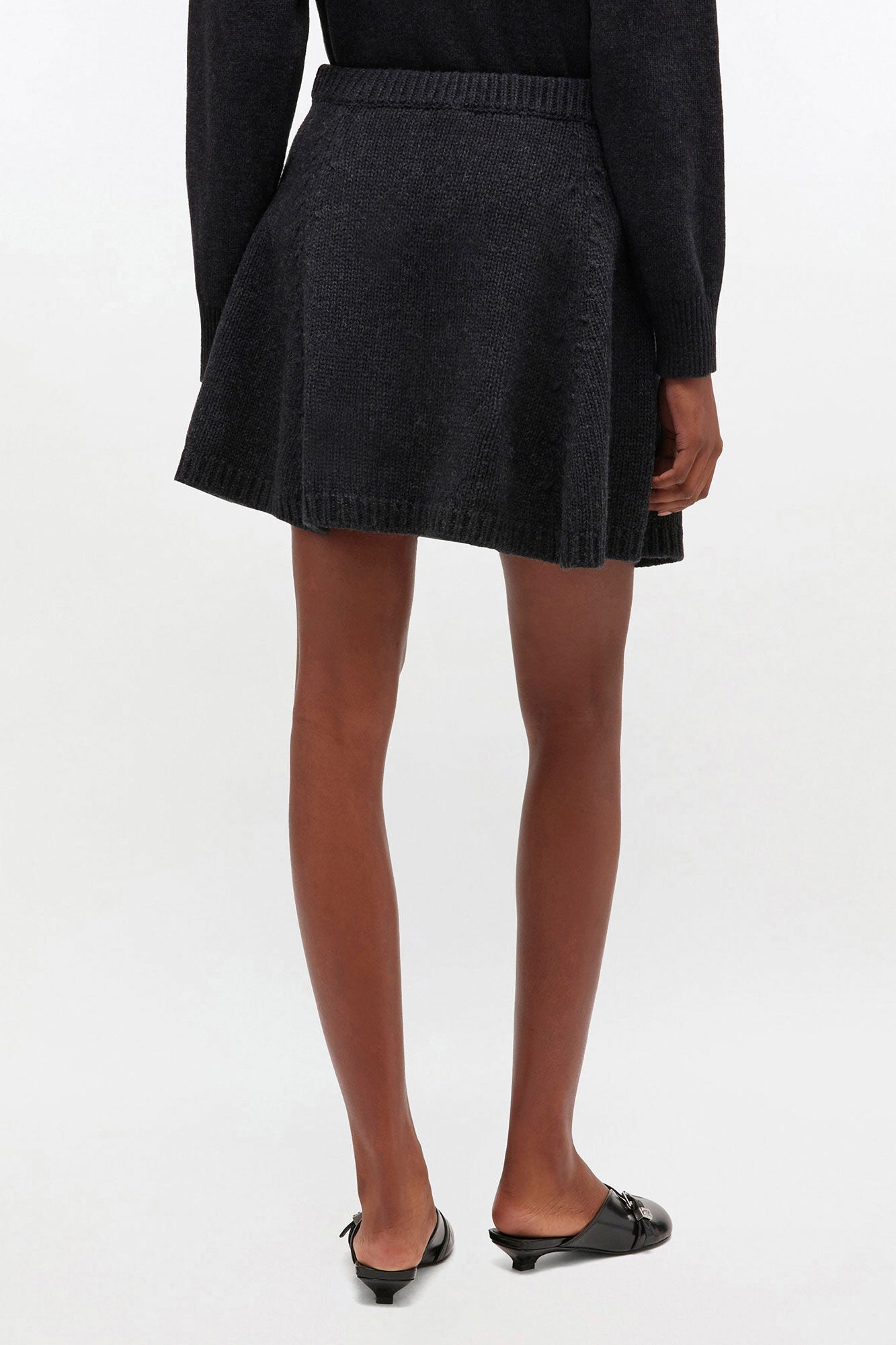 Dark Grey Wool Mini Skirt - GANNI