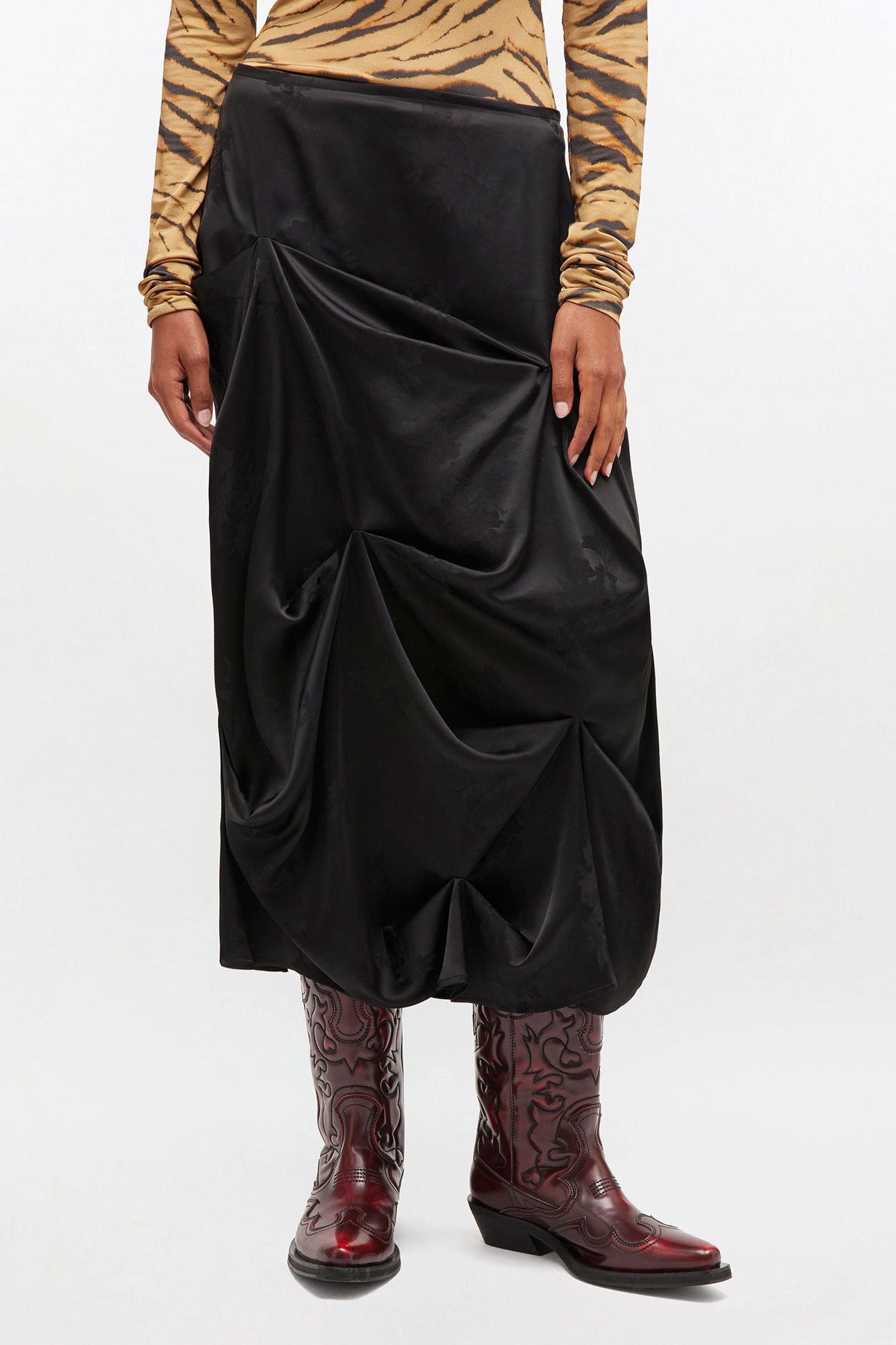 Black Draped Skirt - GANNI