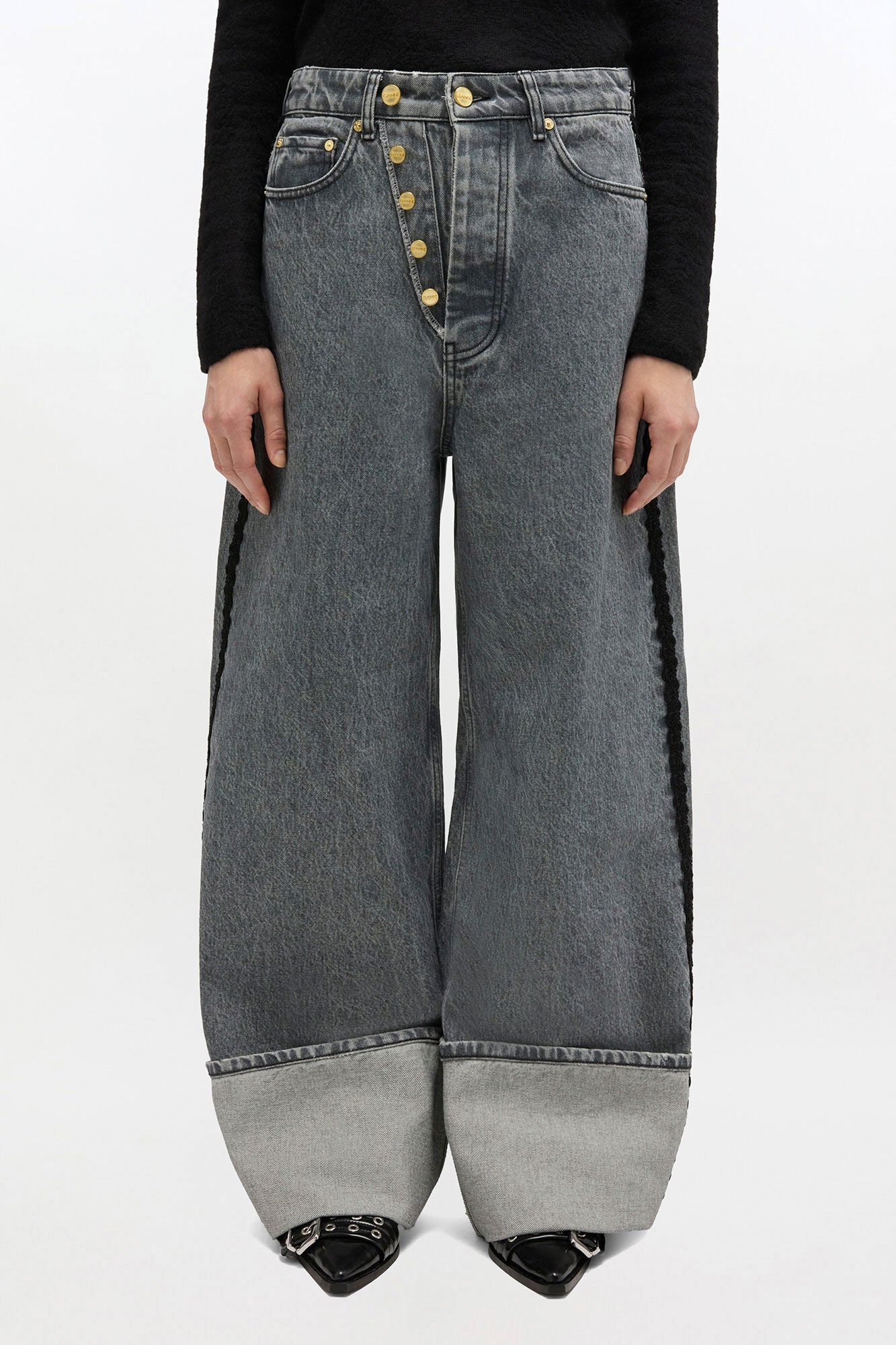 Baggy Jeans with Double Fly - GANNI
