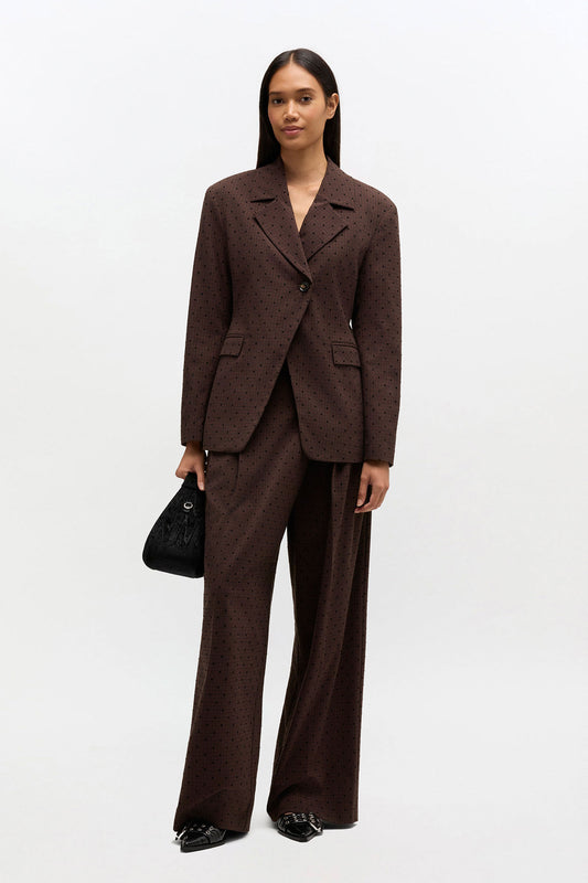 Flock Check Cross-over Pants - GANNI