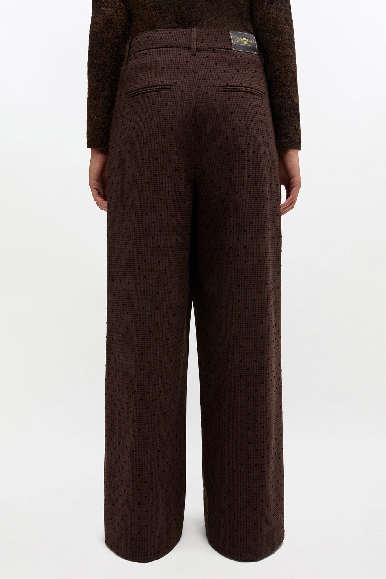 Flock Check Cross-over Pants - GANNI