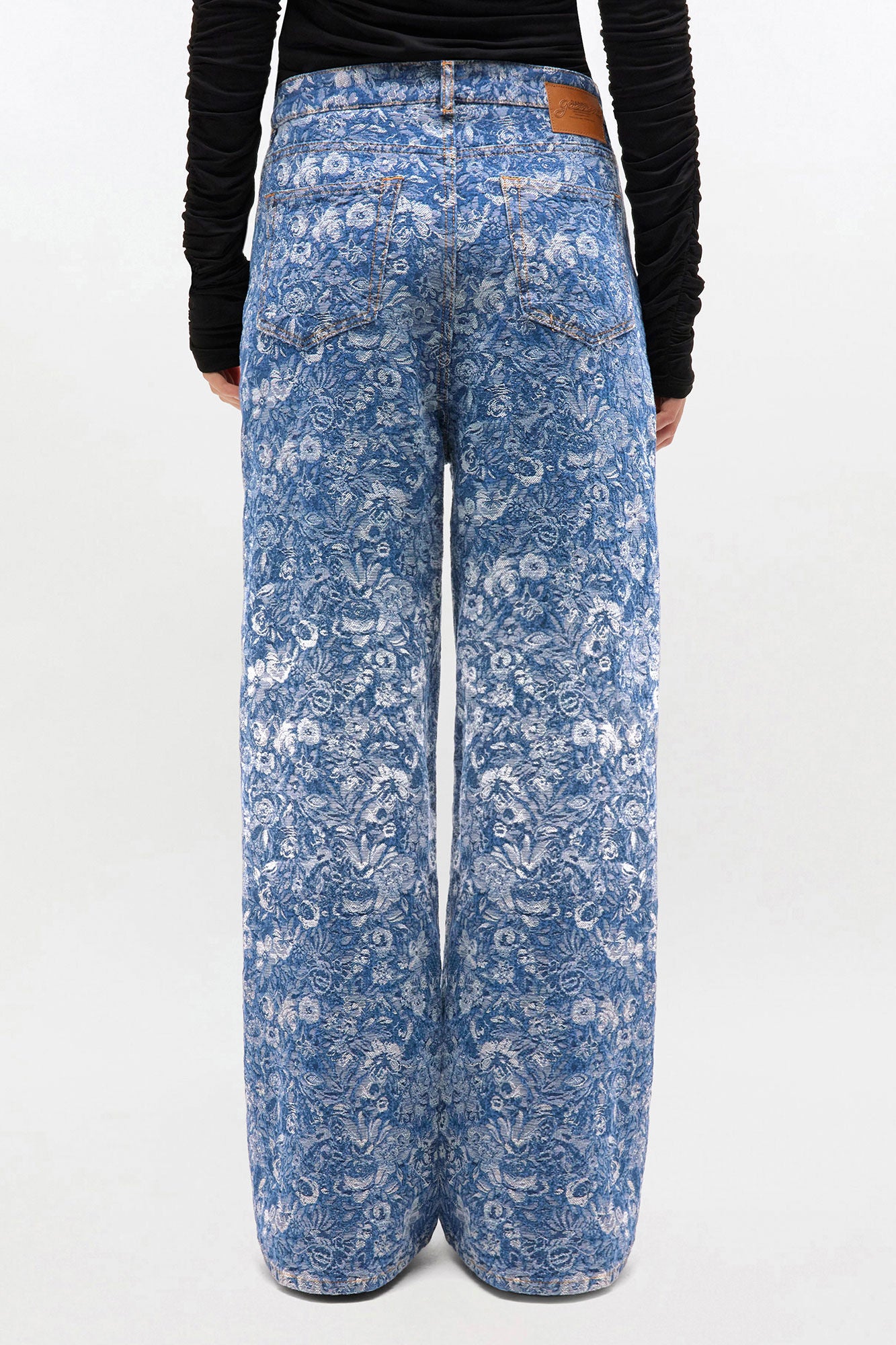 Baggy Jeans in Blue Tapestry Denim - GANNI