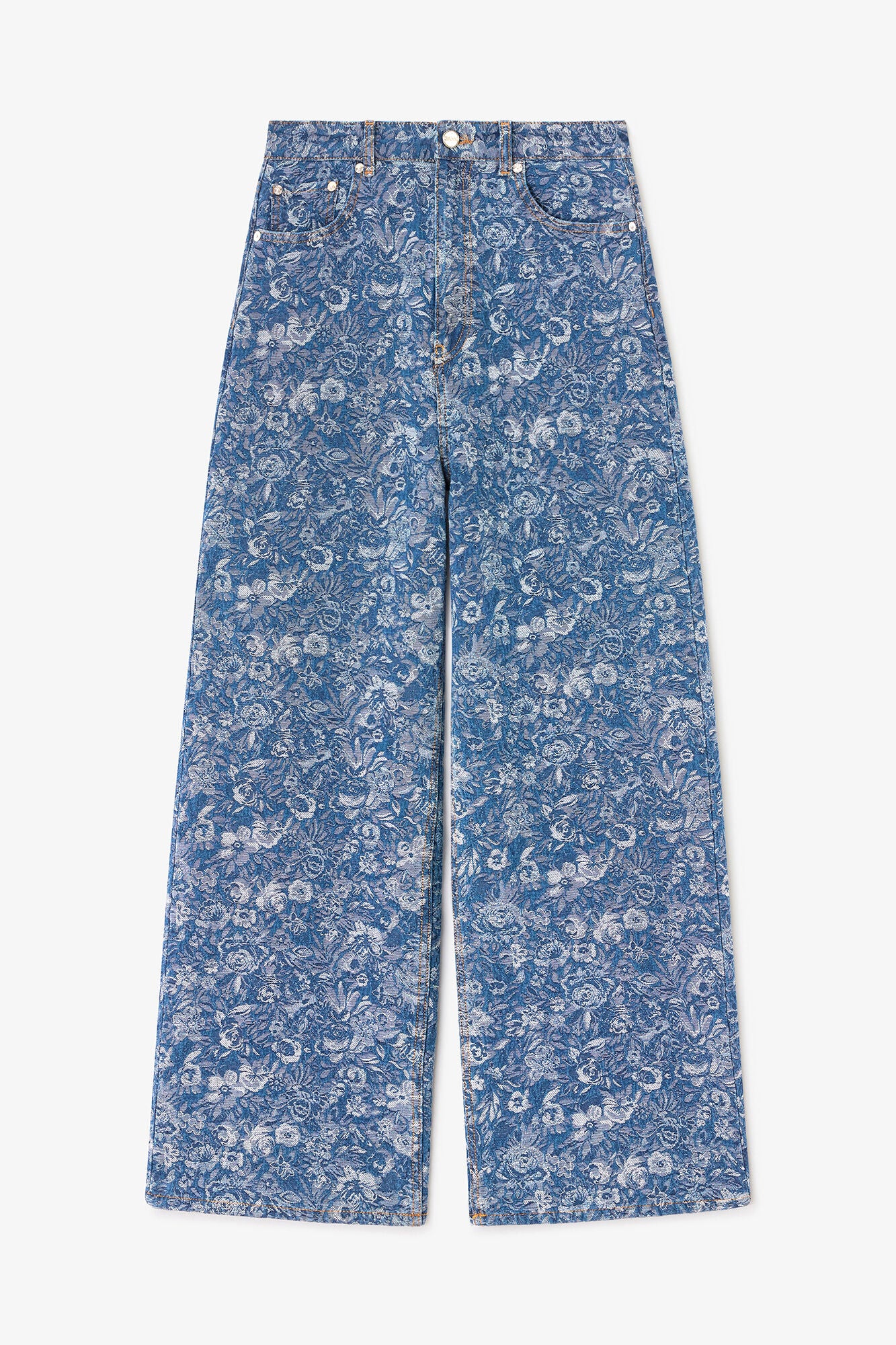 Baggy Jeans in Blue Tapestry Denim - GANNI