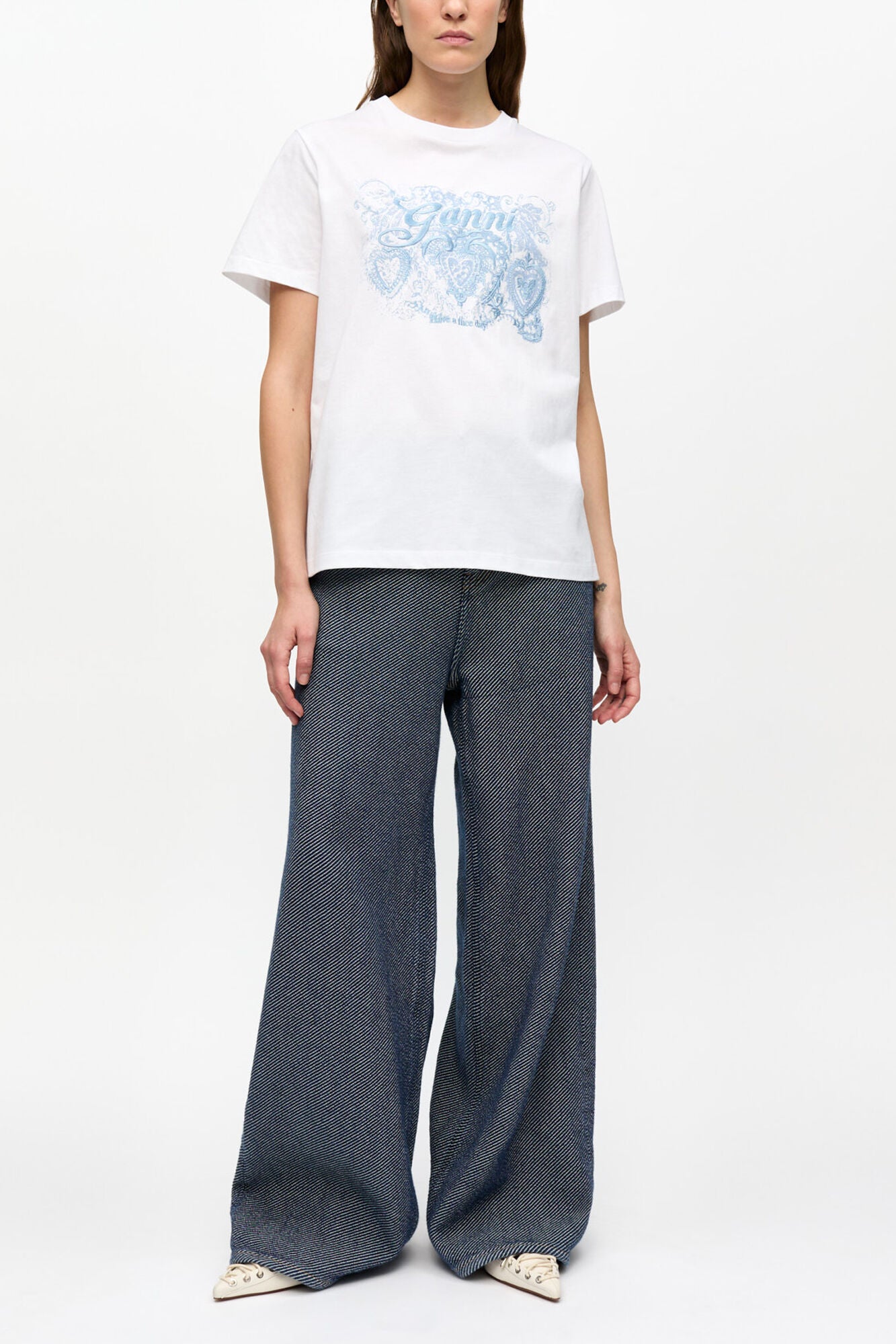 Blue Twill Marri Jeans - GANNI
