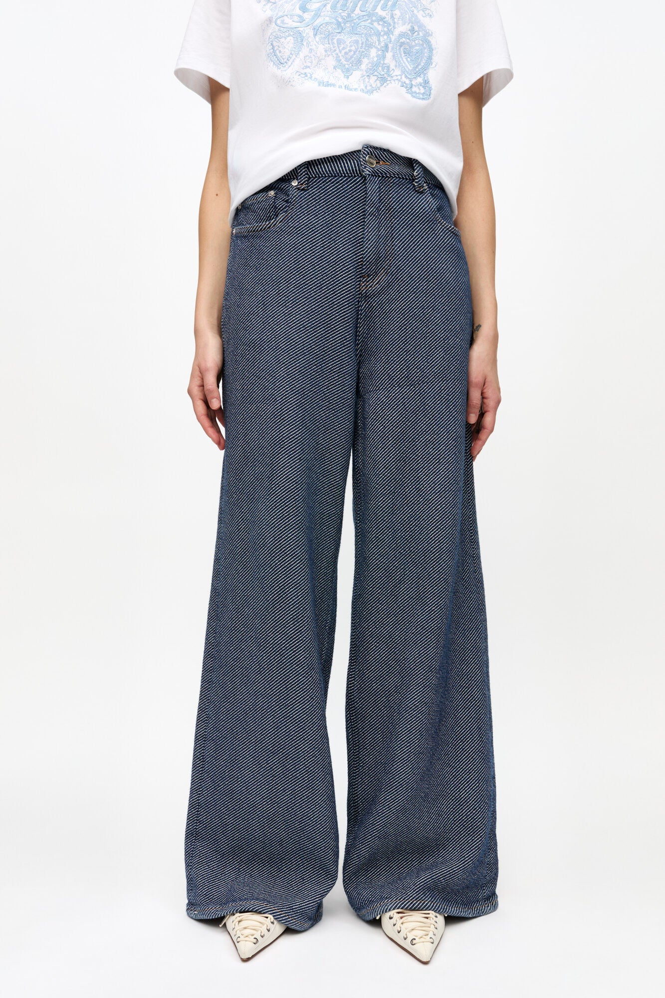 Blue Twill Marri Jeans - GANNI