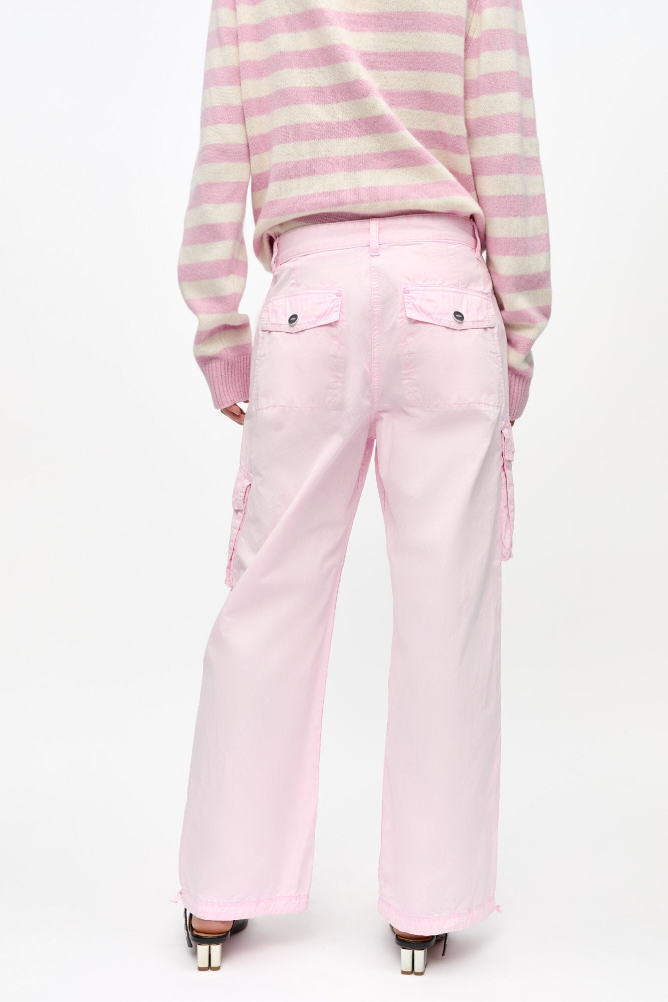 Pink Washed Cotton Twill Pants - GANNI