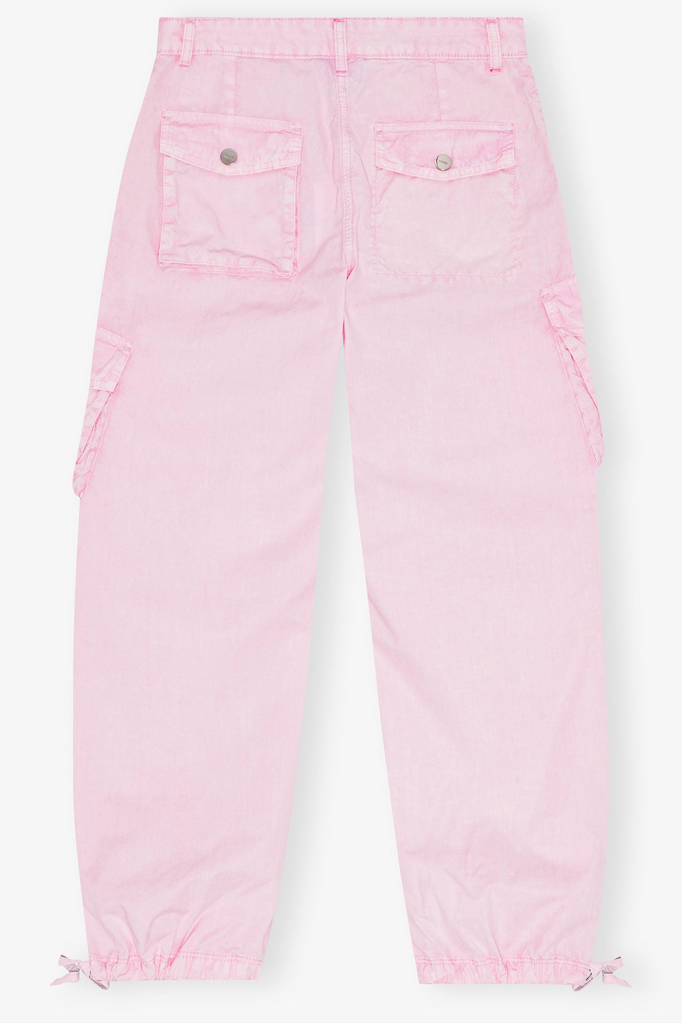 Pink Washed Cotton Twill Pants - GANNI