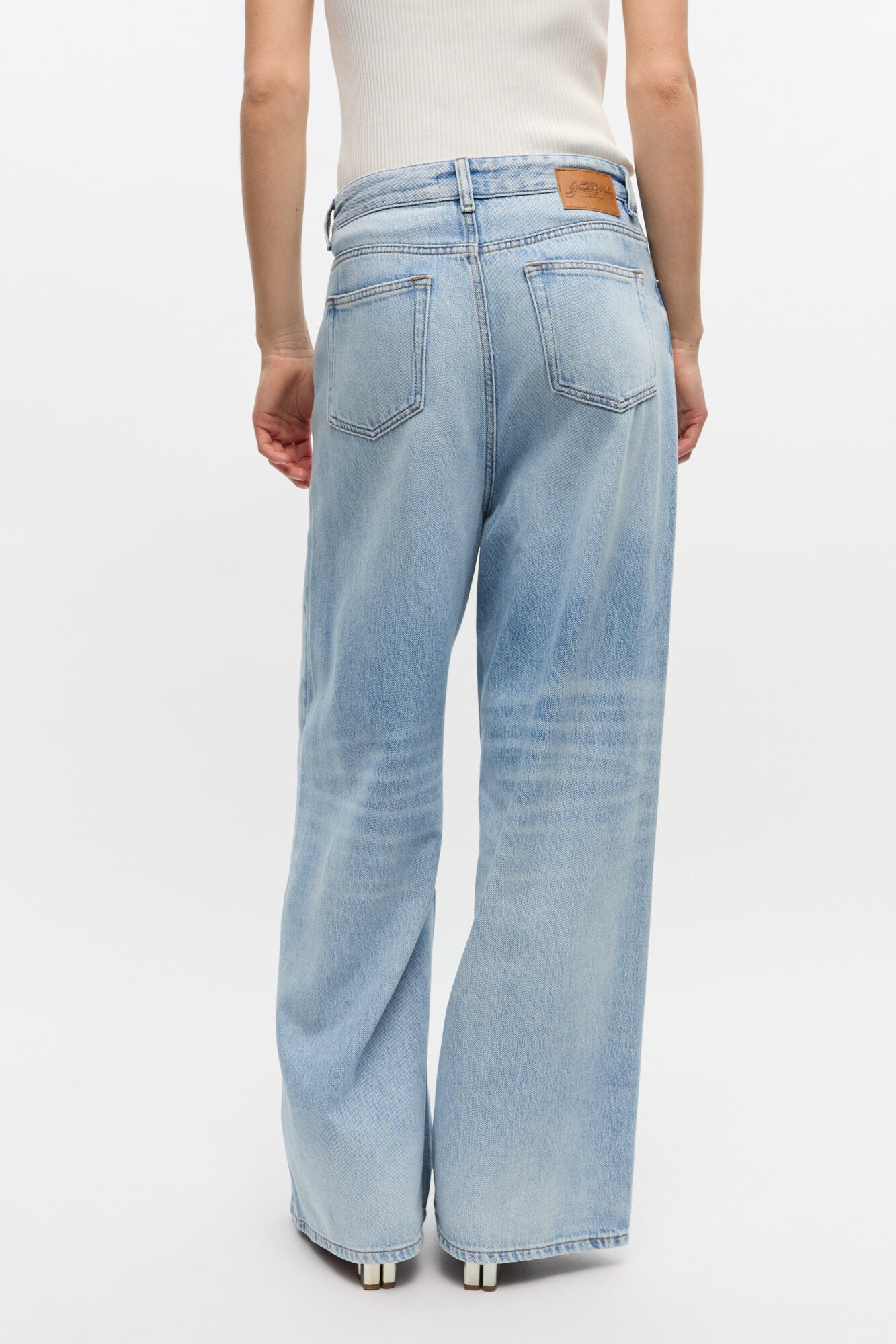 Baggy Wide Jeans in Light Blue Denim - GANNI
