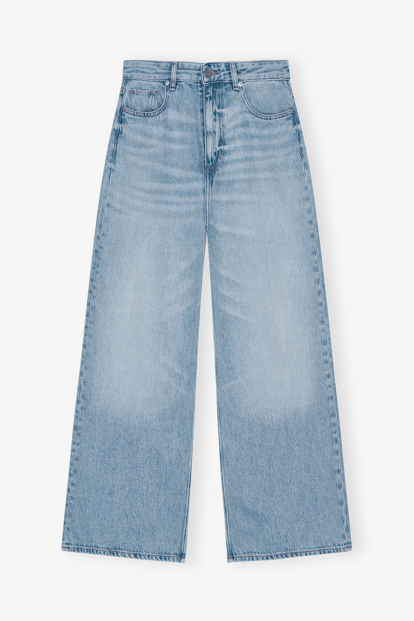 Baggy Wide Jeans in Light Blue Denim - GANNI
