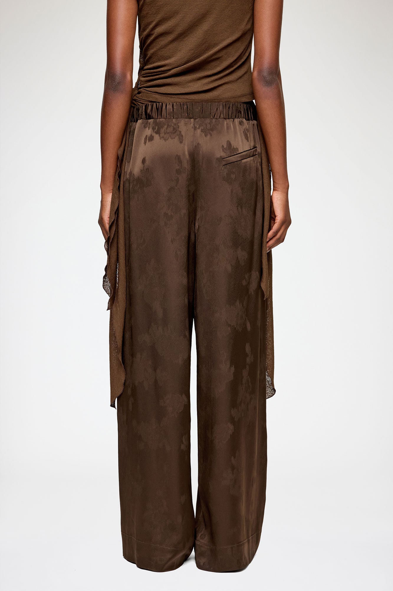Pants in Brown Satin - GANNI