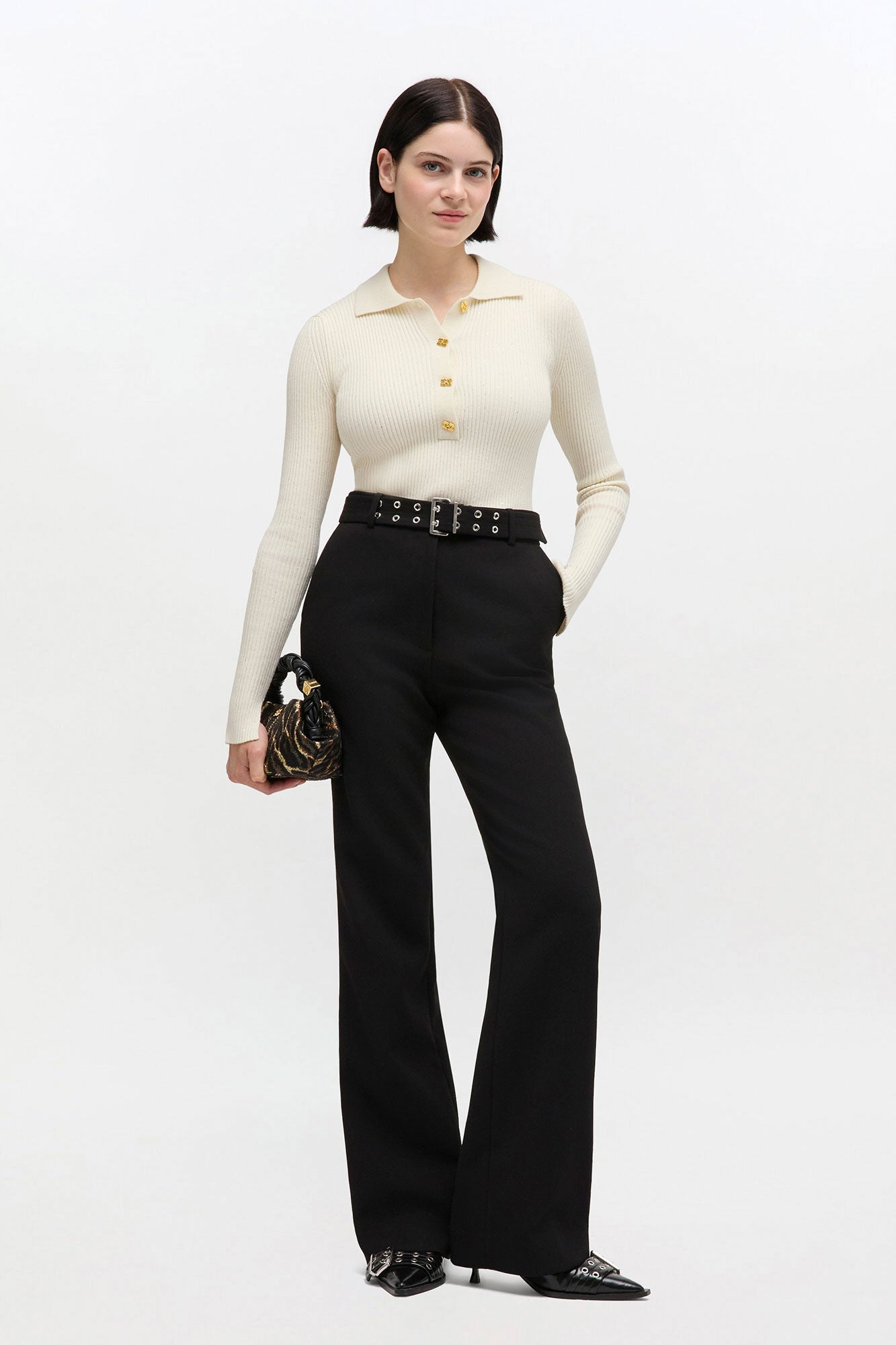 Black Belted Pants - GANNI
