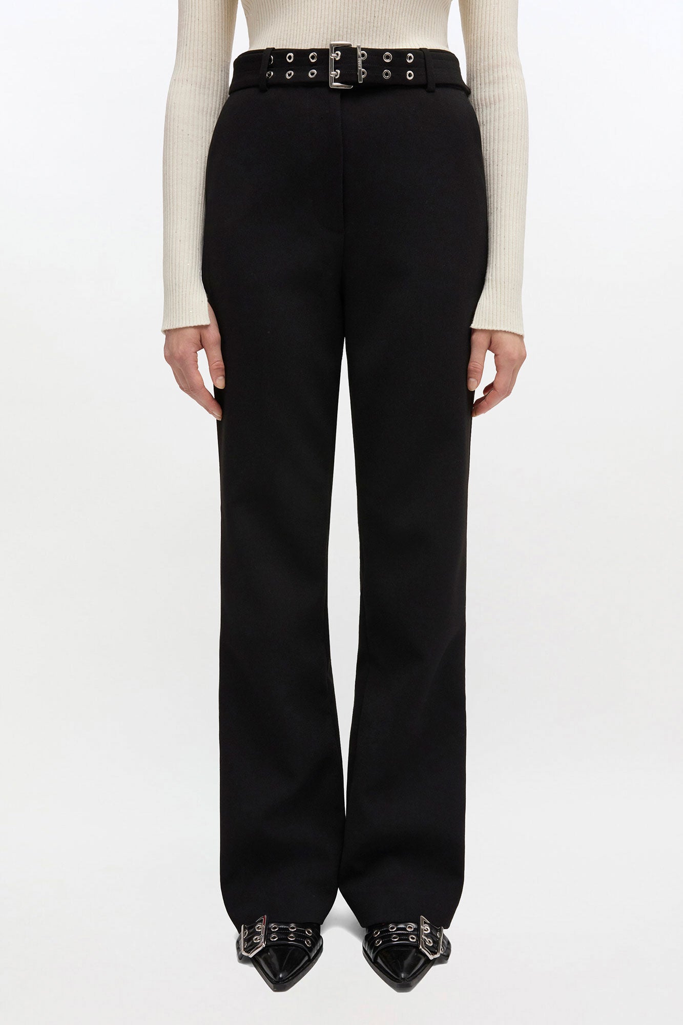 Black Belted Pants - GANNI