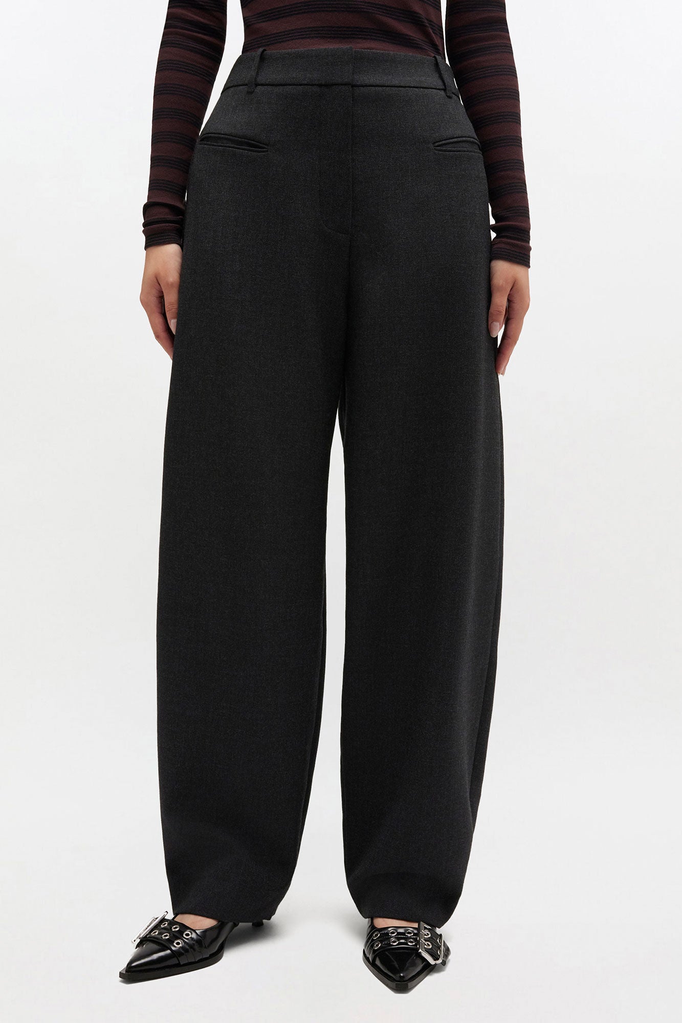 Grey Wool Suiting Pants - GANNI