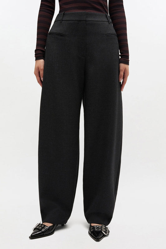 Grey Wool Suiting Pants - GANNI