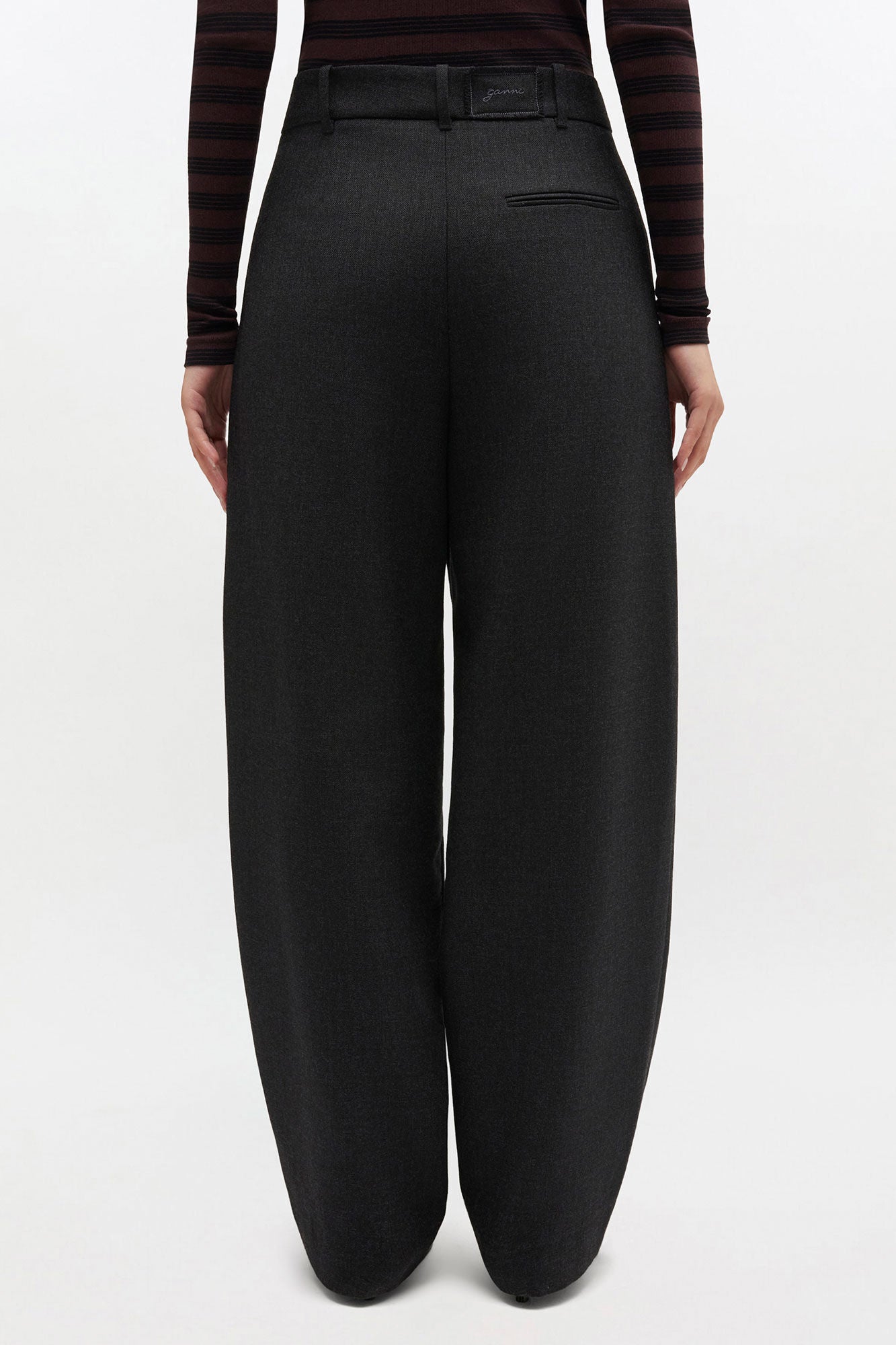 Grey Wool Suiting Pants - GANNI
