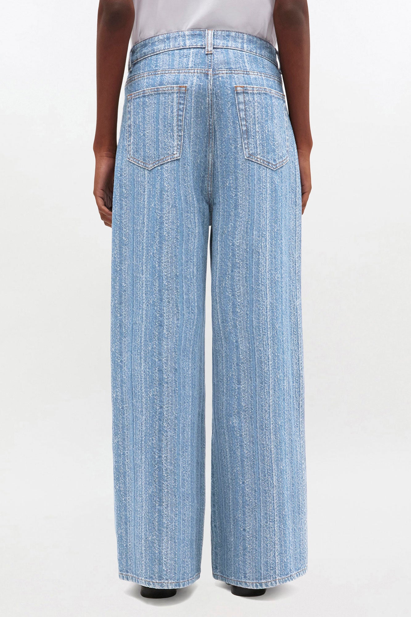 Baggy Jeans in Striped Denim - GANNI