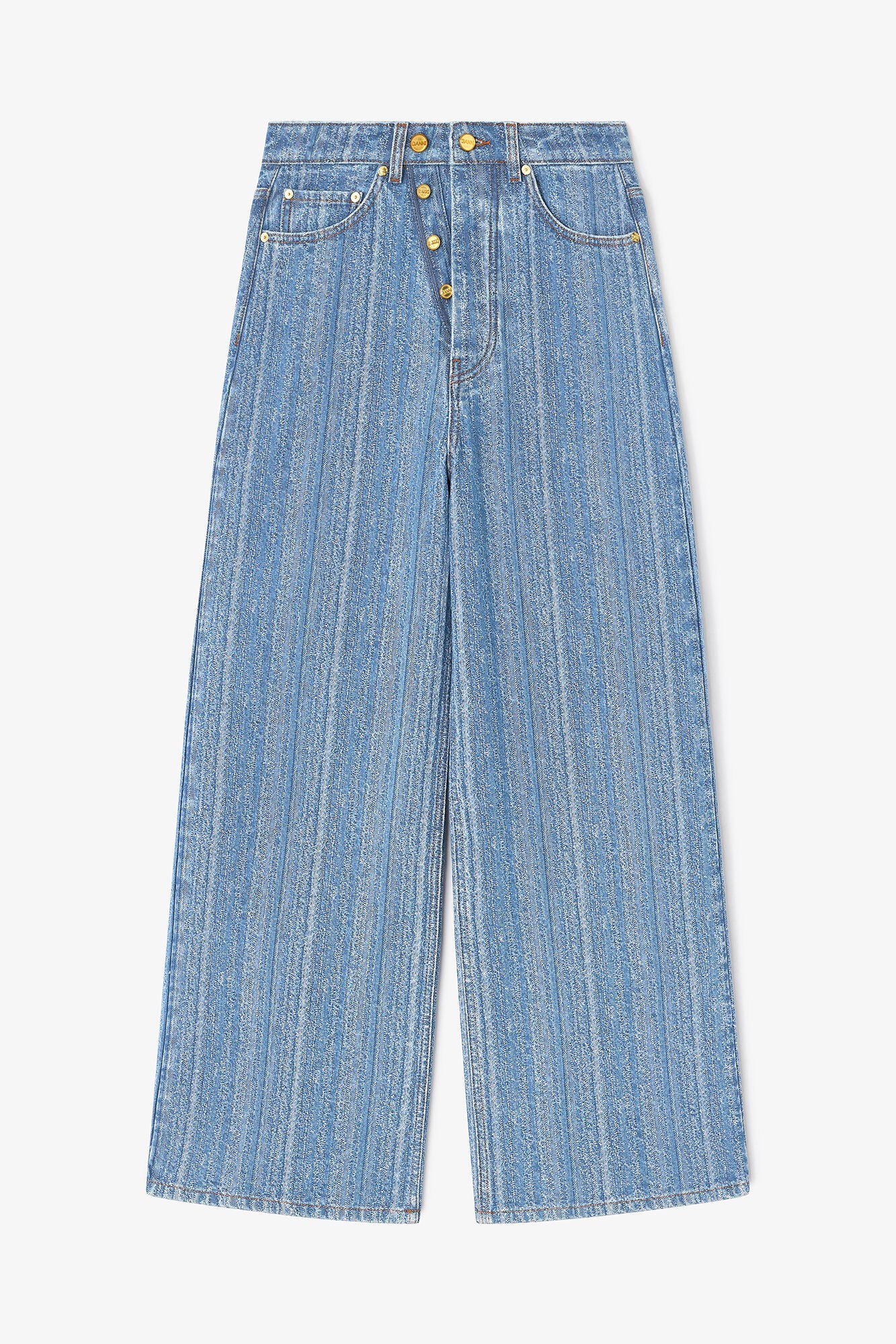 Baggy Jeans in Striped Denim - GANNI
