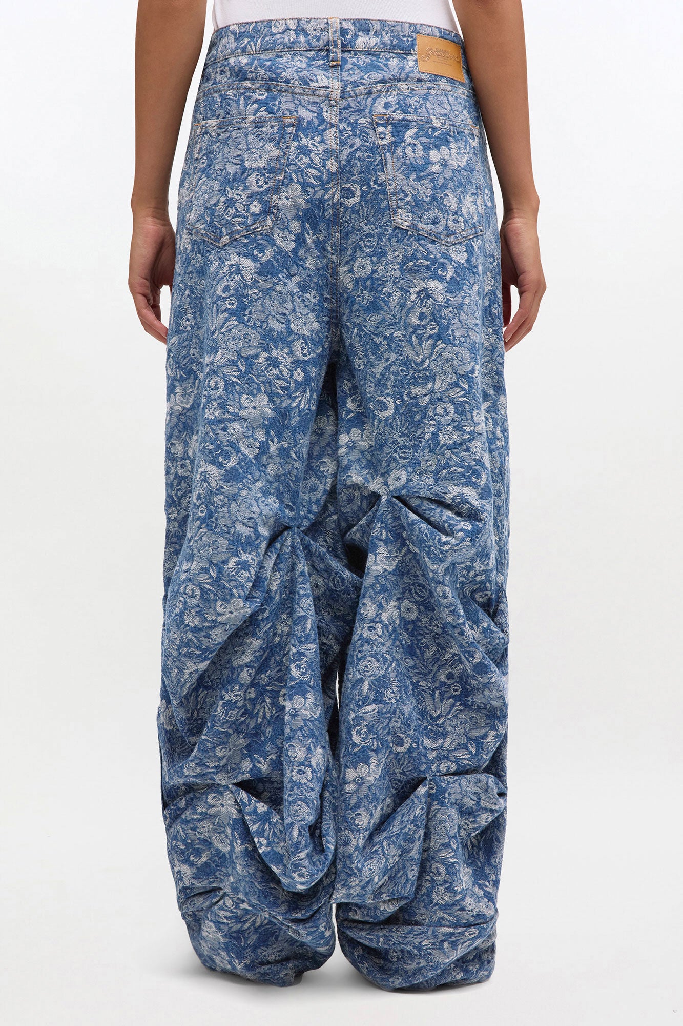Draped Jeans in Blue Tapestry - GANNI