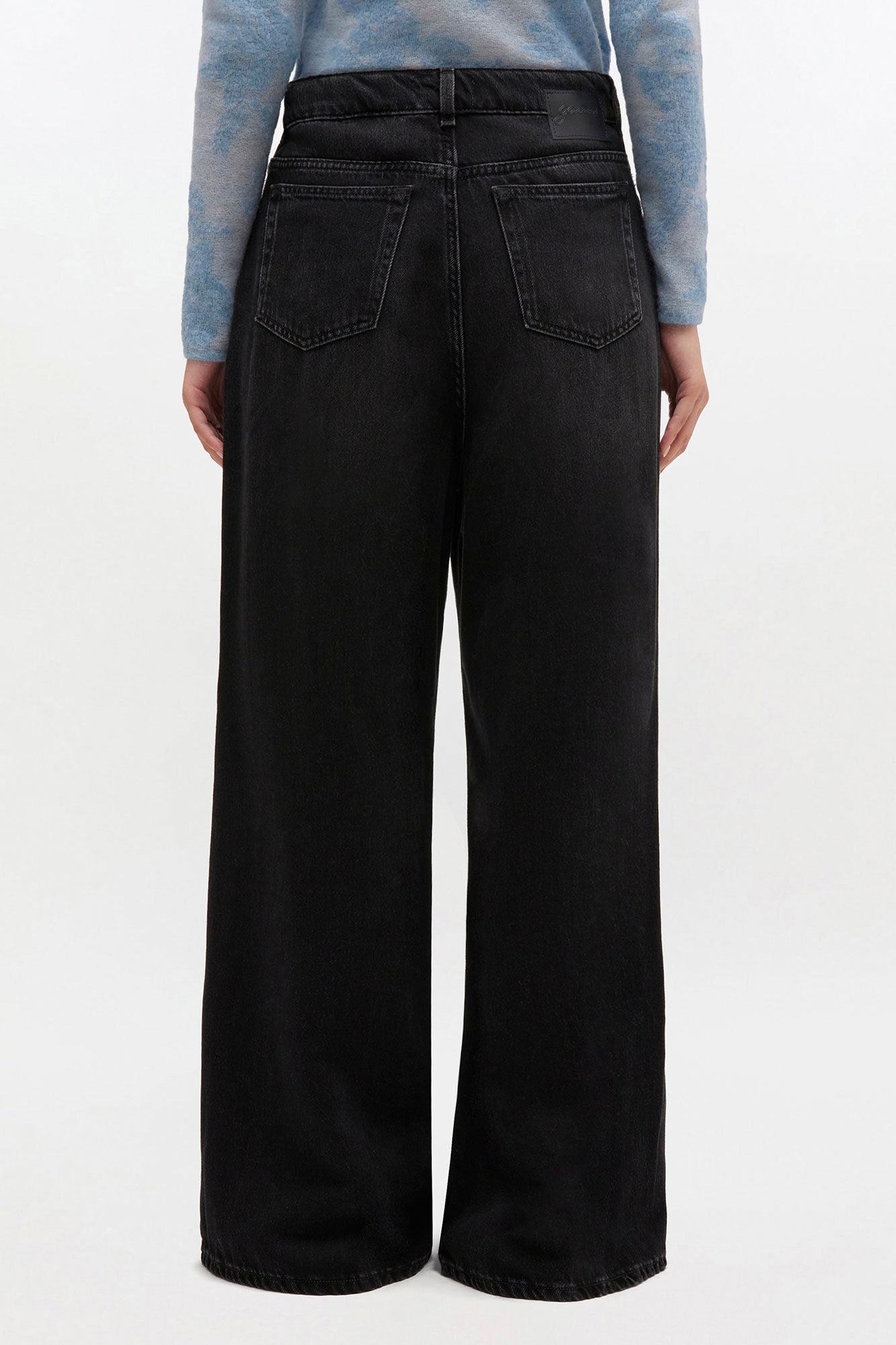Baggy Jeans in Black Washed Denim - GANNI