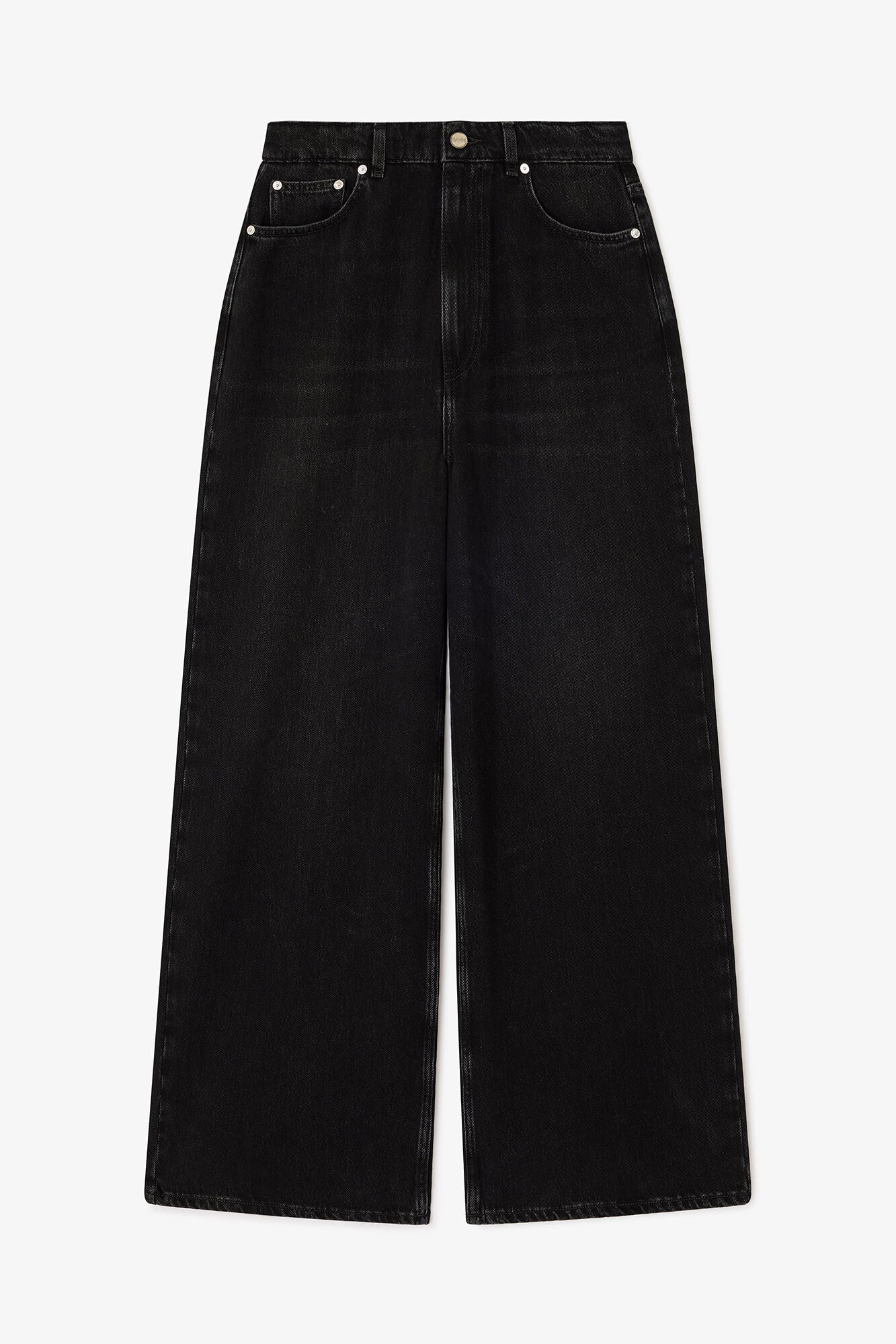 Baggy Jeans in Black Washed Denim - GANNI