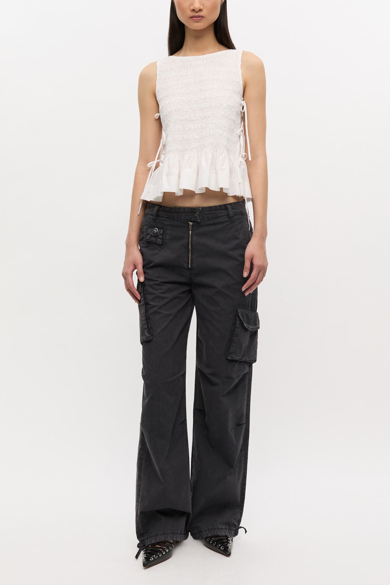 Black Washed Twill Pants - GANNI
