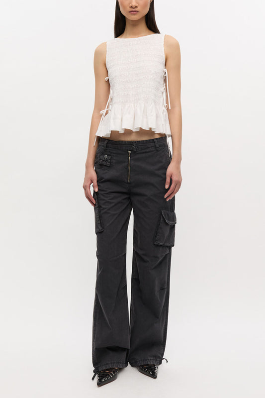 Black Washed Twill Pants - GANNI