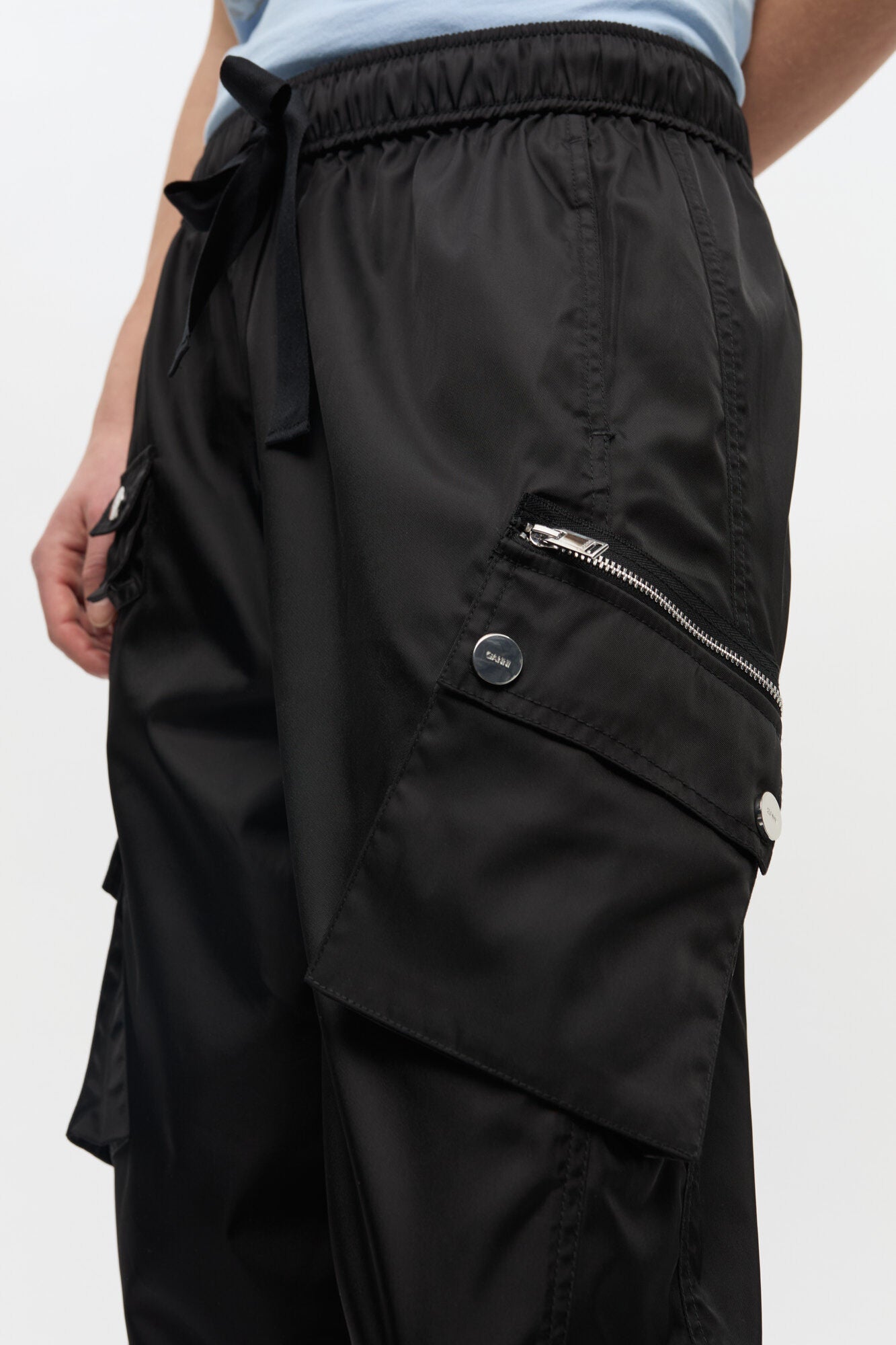 Black Nylon Elasticated Pants - GANNI