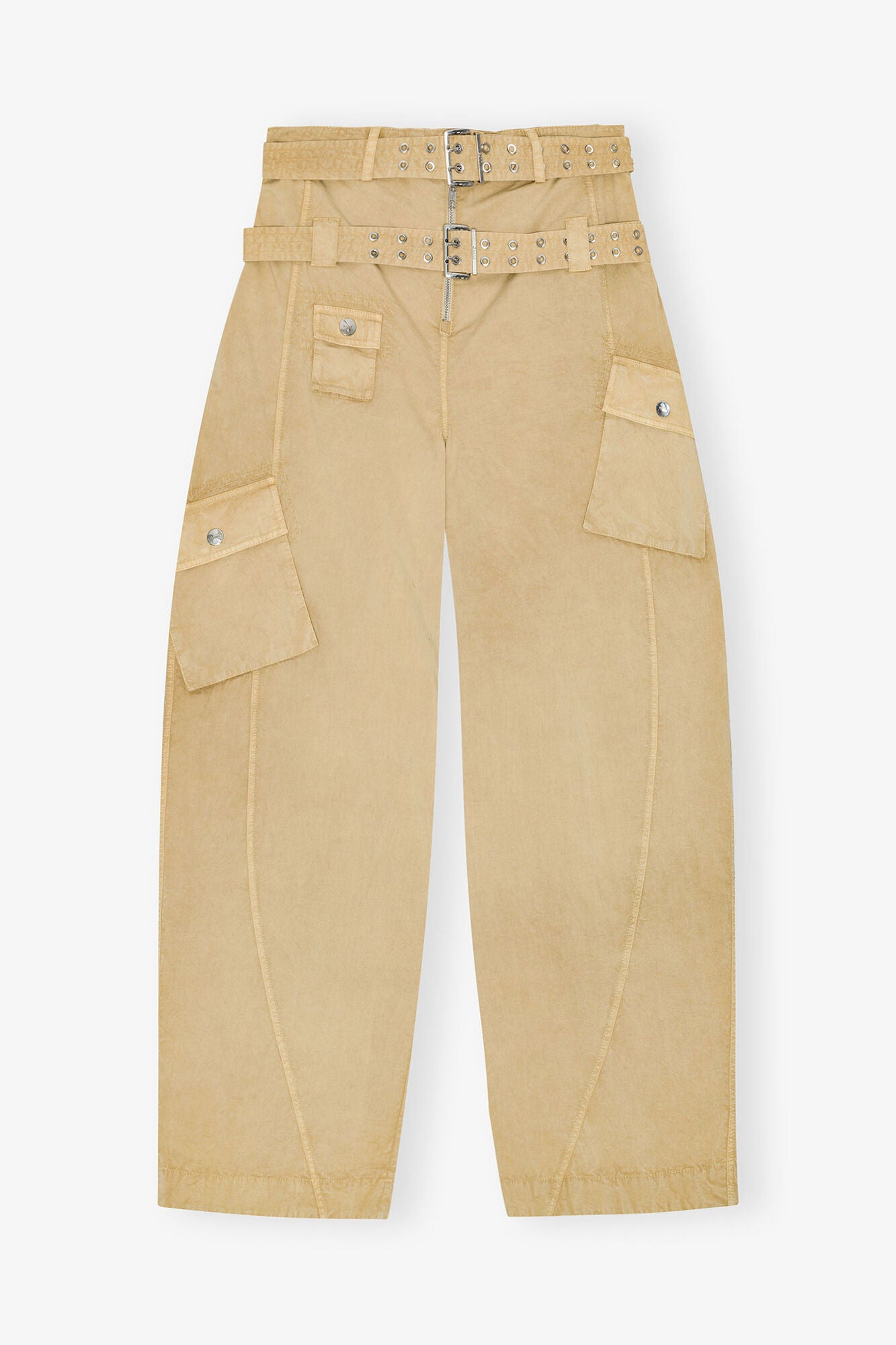 Washed Stretch Cotton Pocket Pants - GANNI
