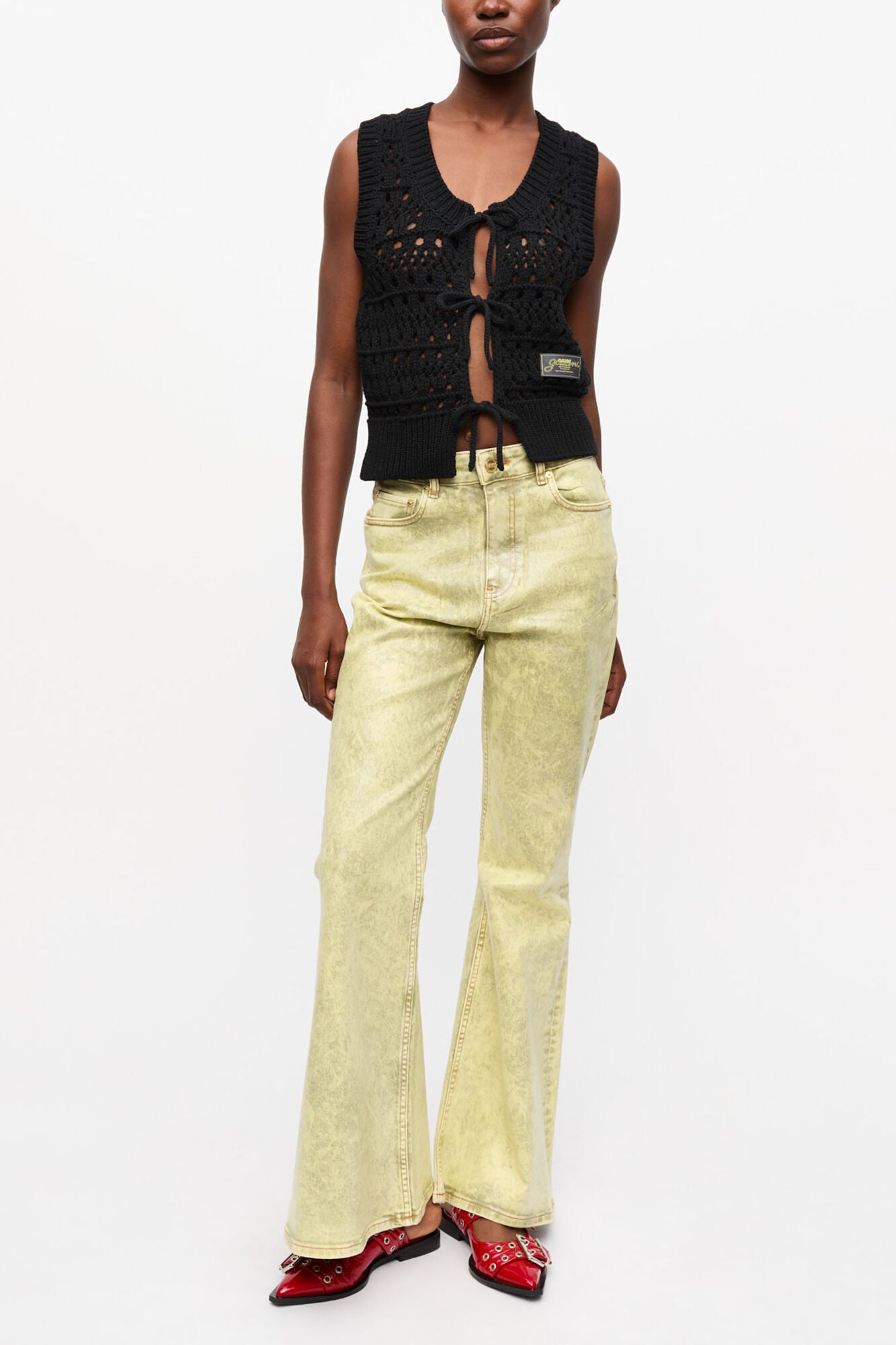 Green Foil Jeans - GANNI