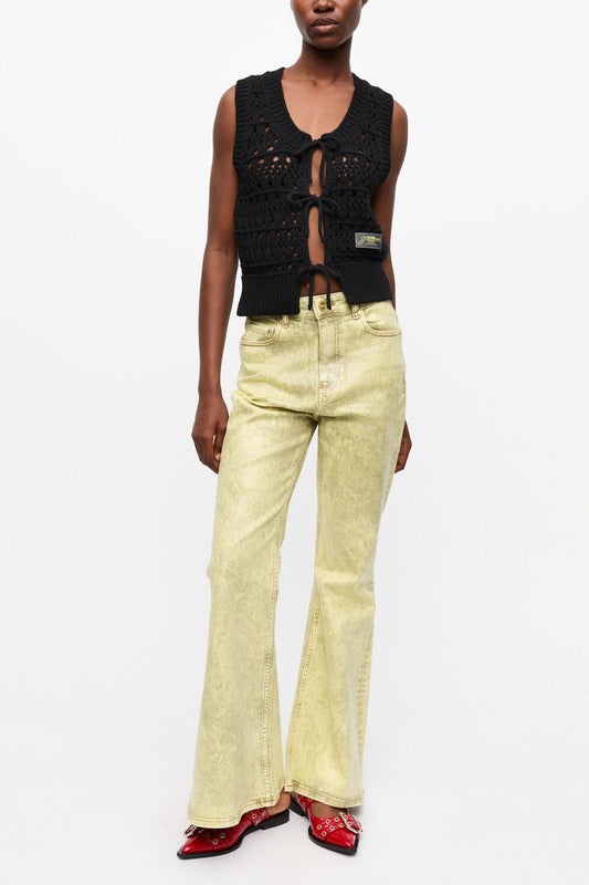 Green Foil Jeans - GANNI