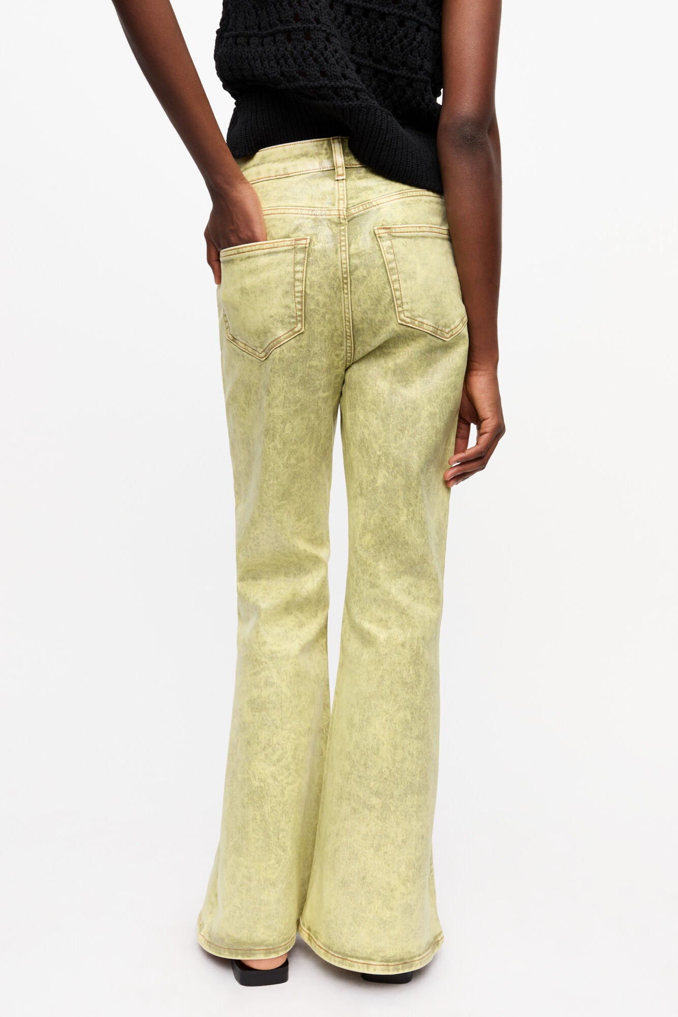 Green Foil Jeans - GANNI