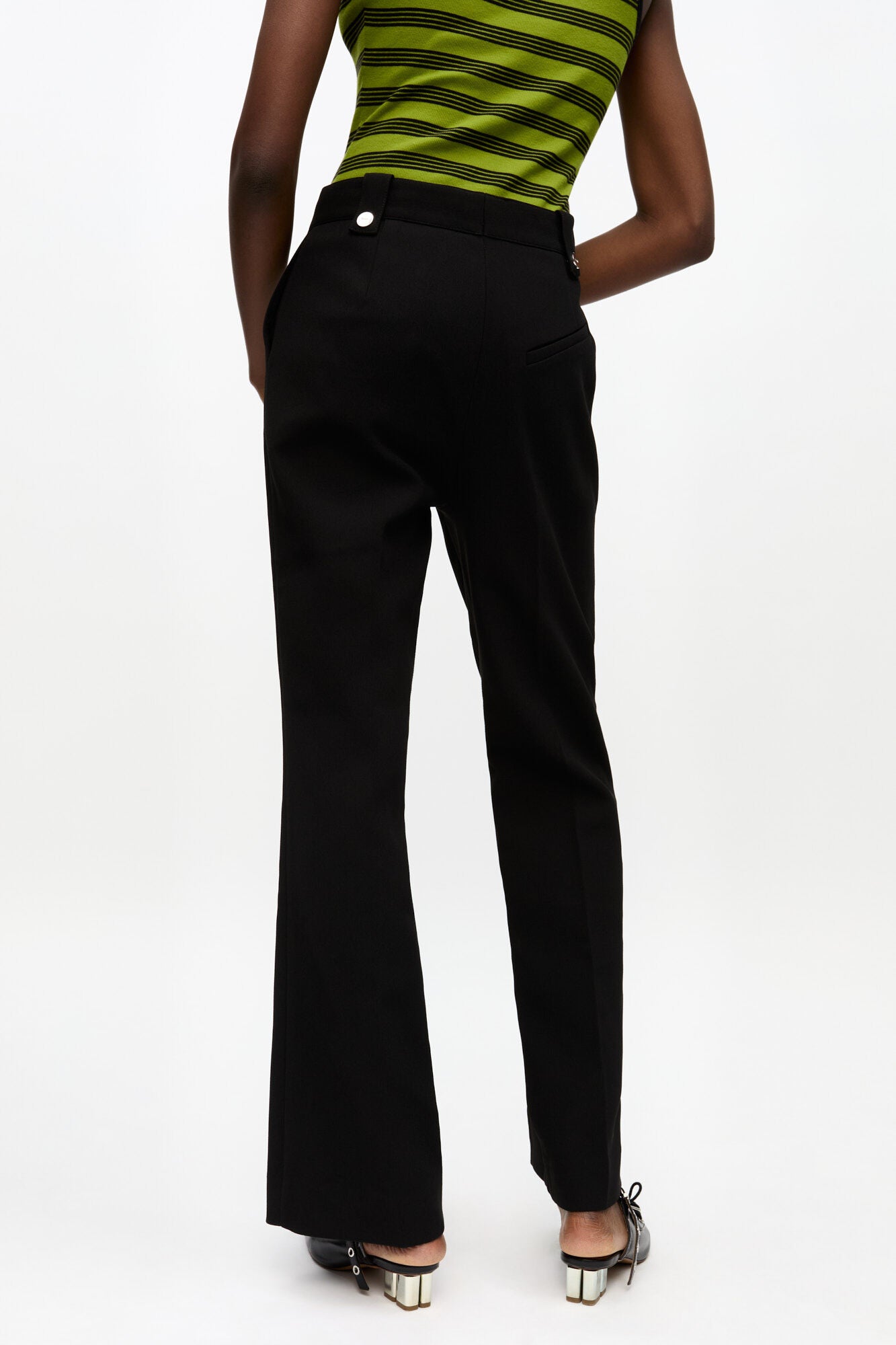Black Bonded Crepe Pants - GANNI
