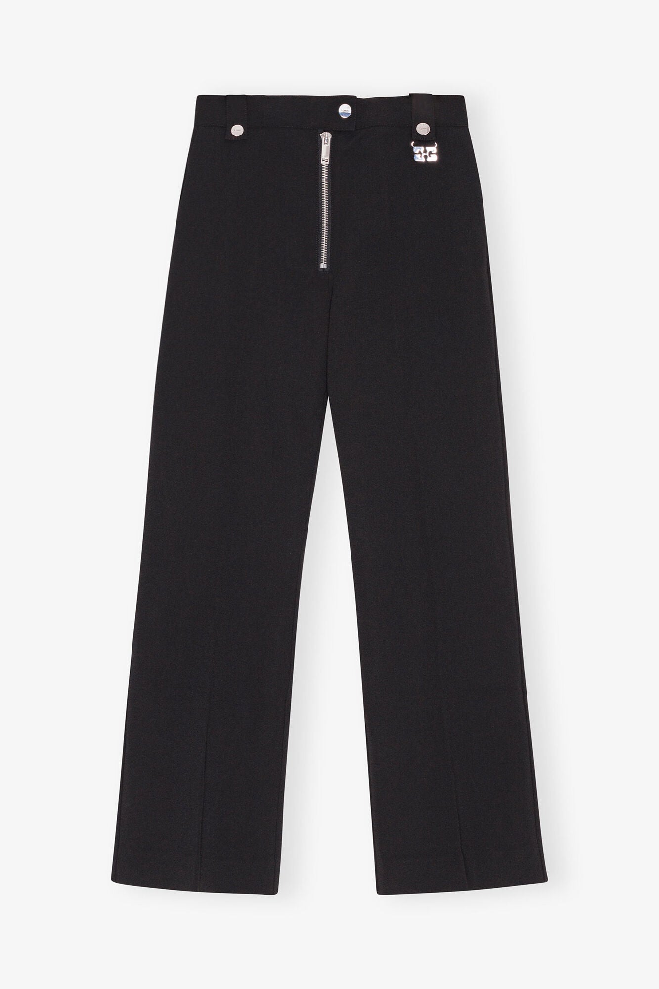Black Bonded Crepe Pants - GANNI