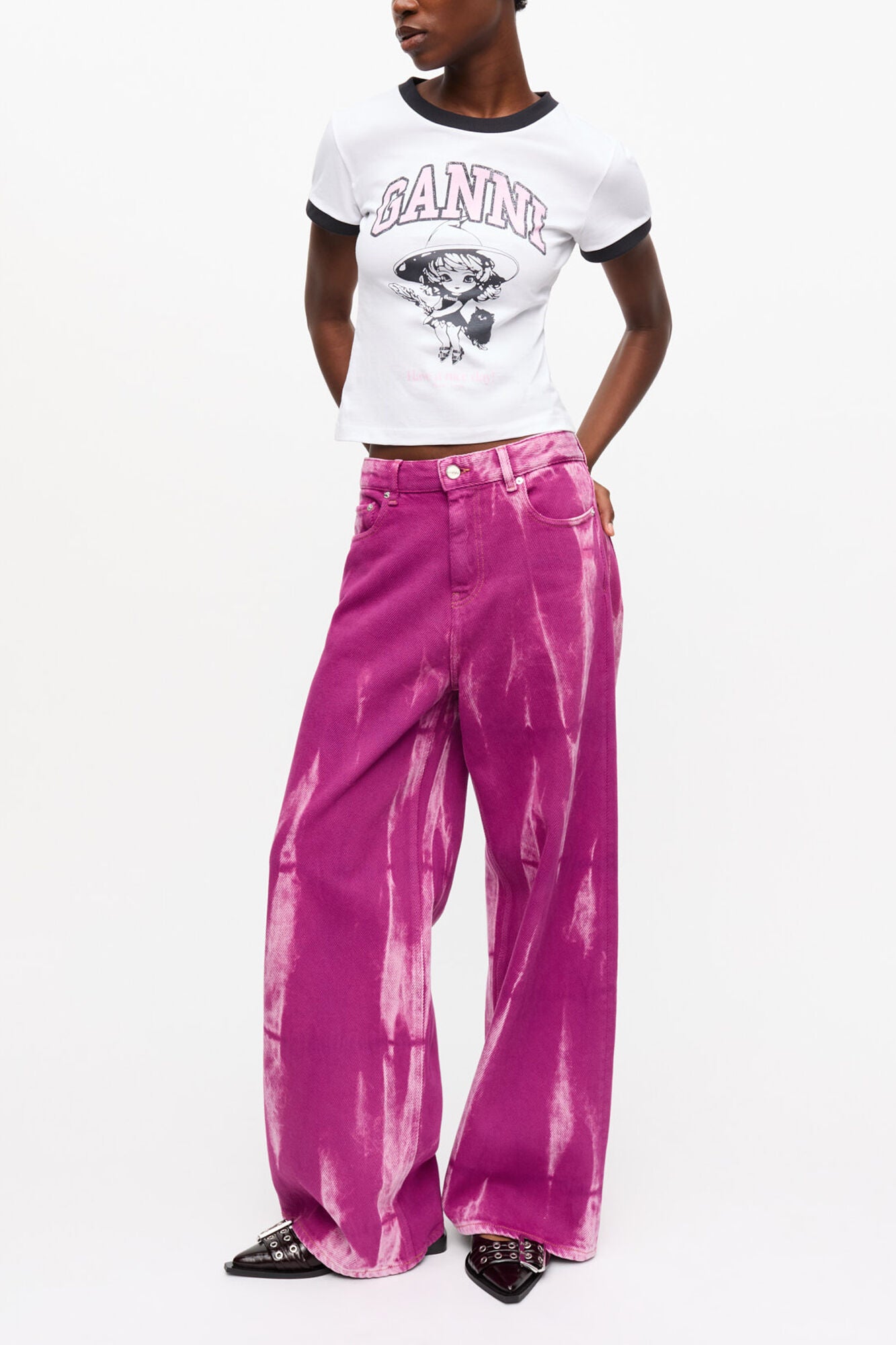 Purple Overdyed Marri Jeans - GANNI