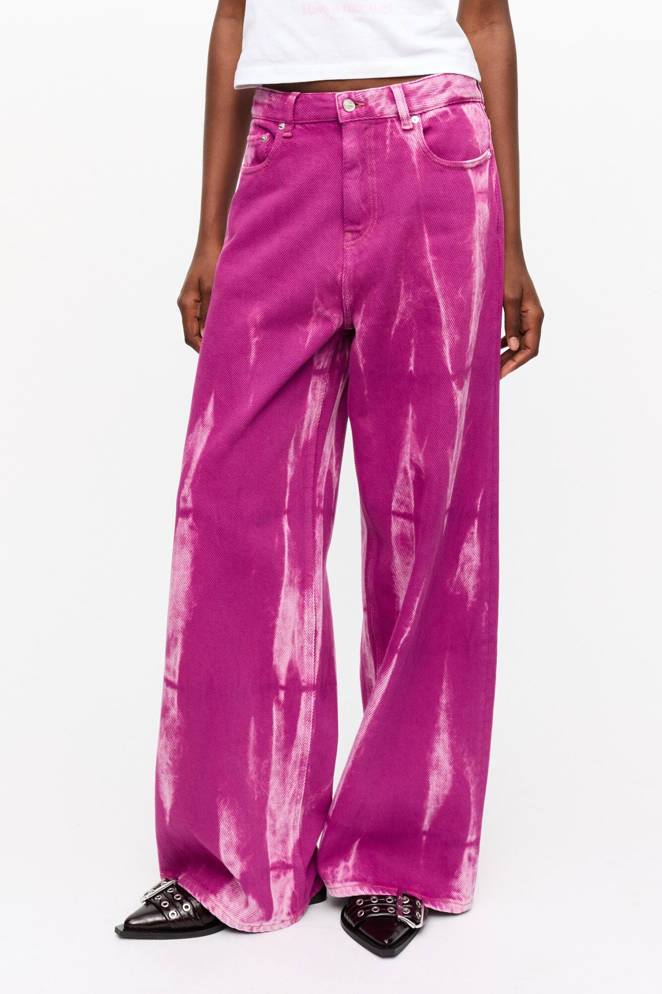 Purple Overdyed Marri Jeans - GANNI