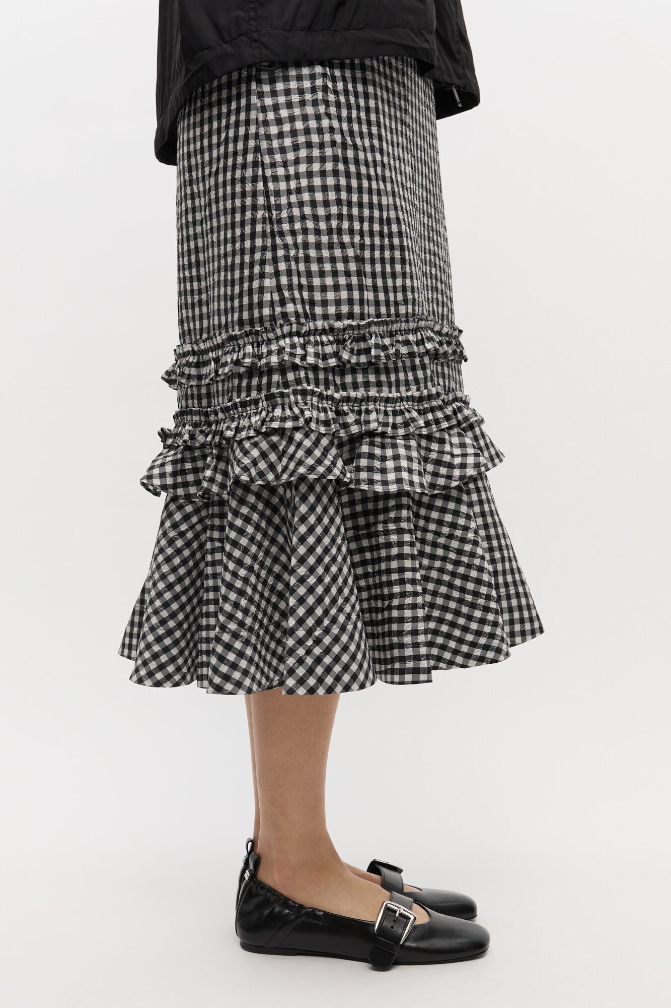 Buckle Strap Ballerinas in Black - GANNI