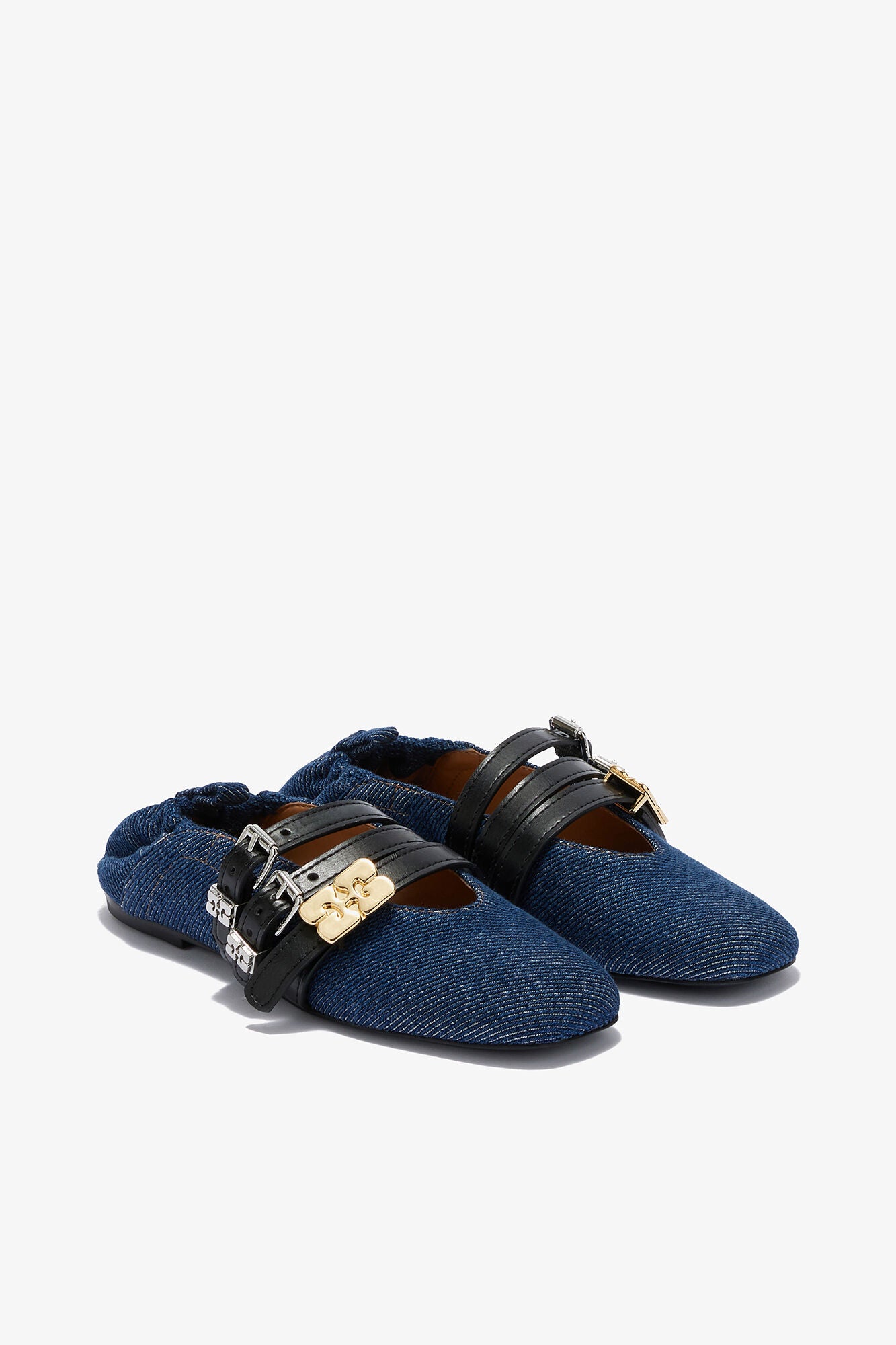 Sue Triple Ballerina in Denim - GANNI