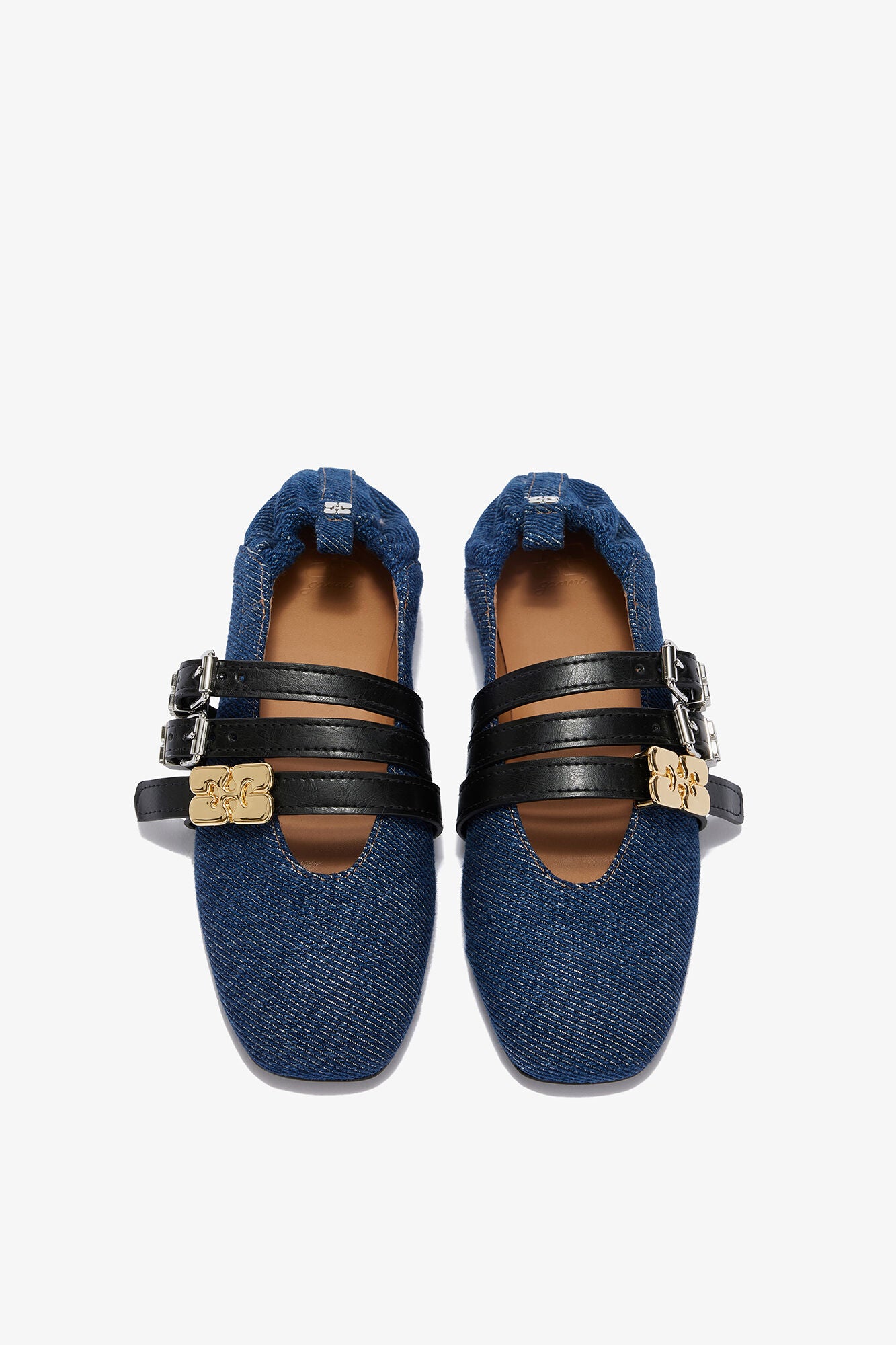 Sue Triple Ballerina in Denim - GANNI