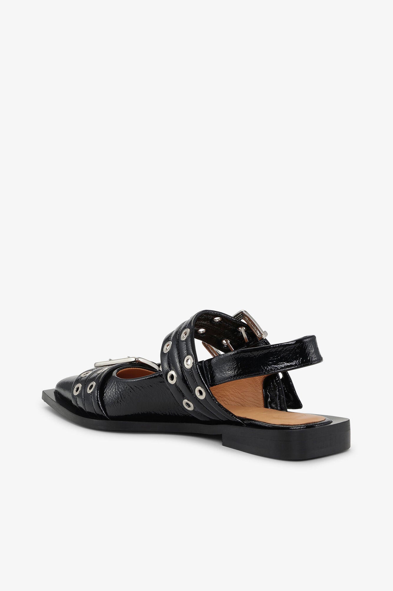 Feminine Buckle Ballerinas in Black - GANNI