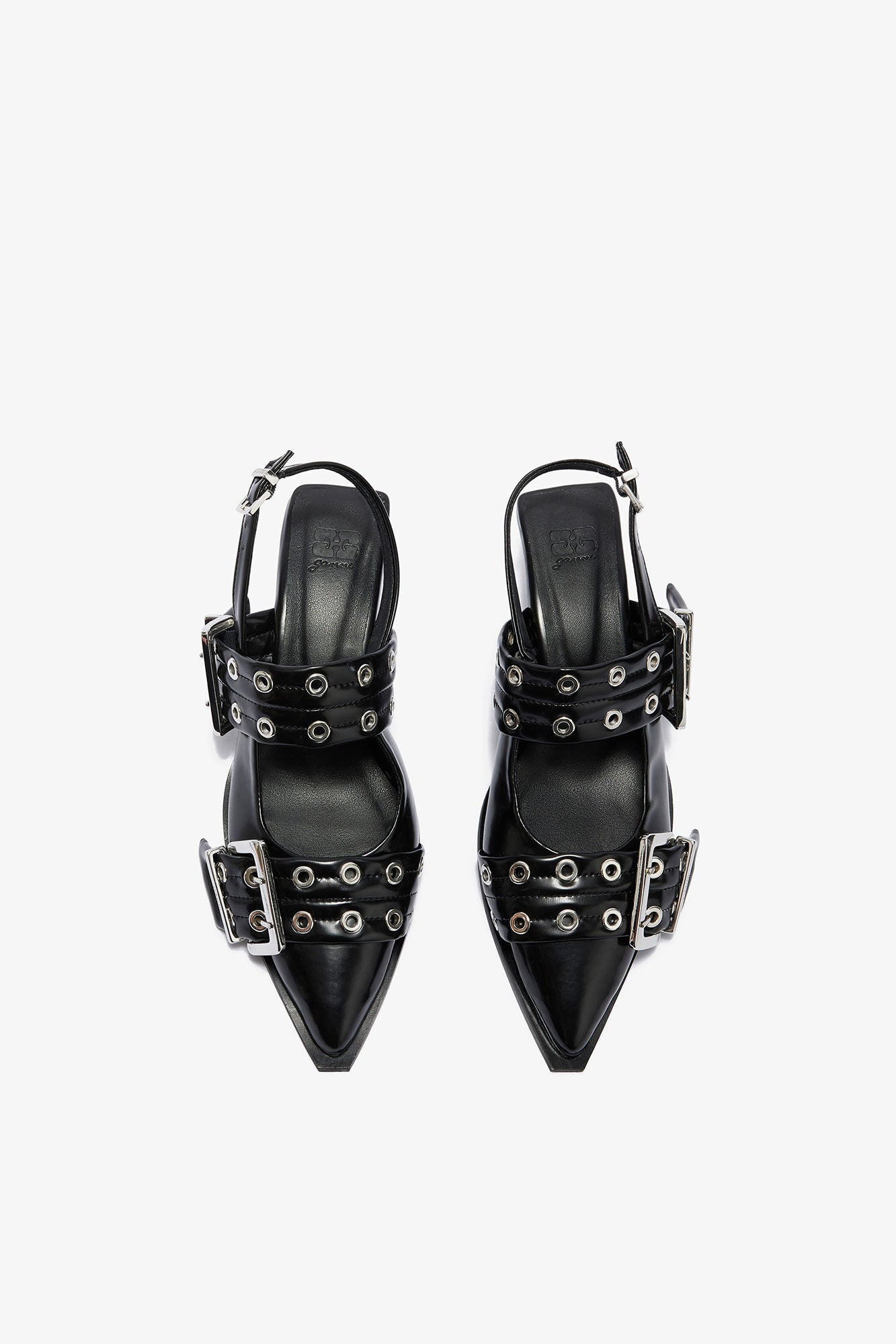 Feminine Buckle Heels in Black - GANNI