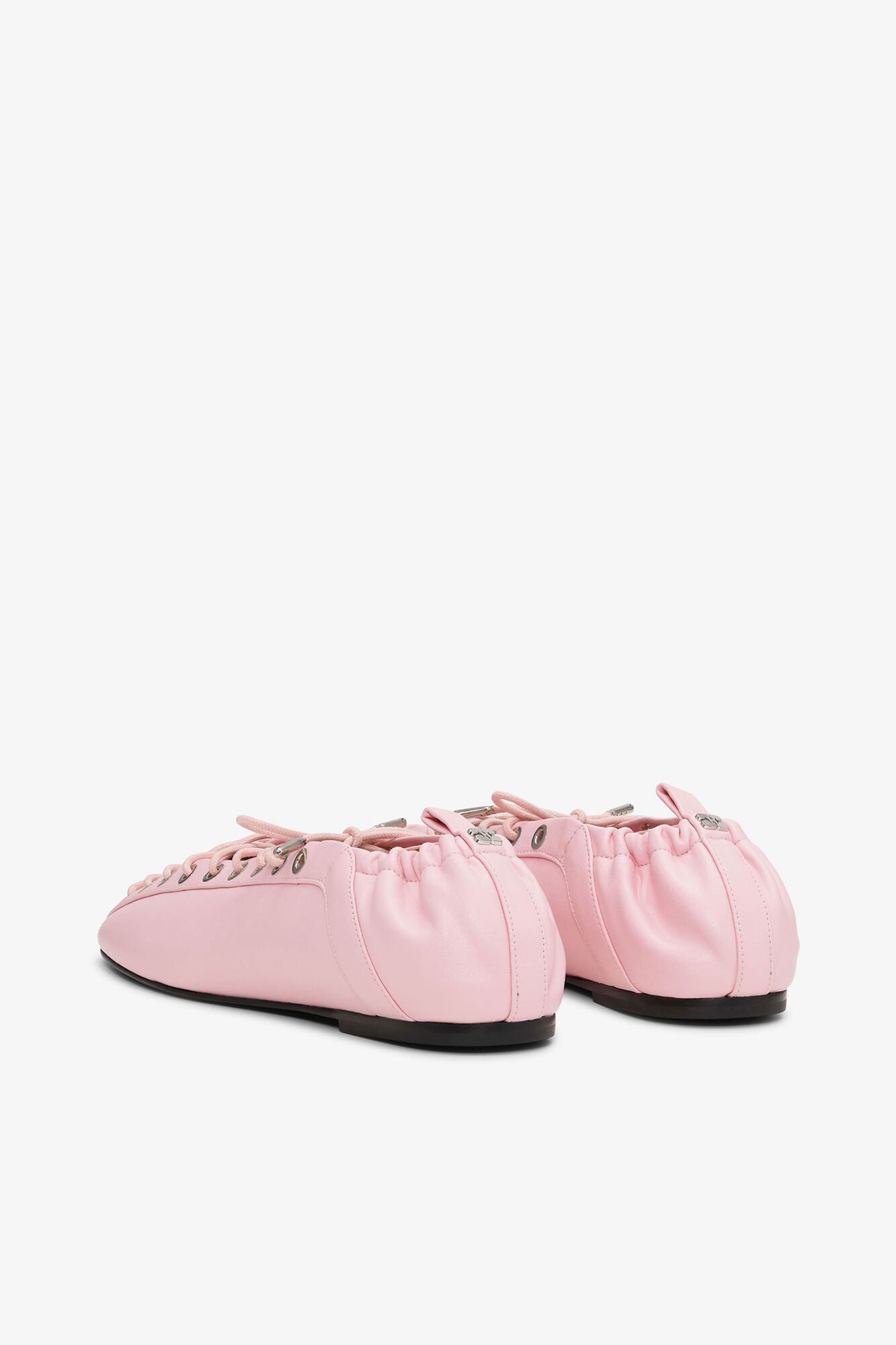 Lace-Up Ballerinas in Rose - GANNI