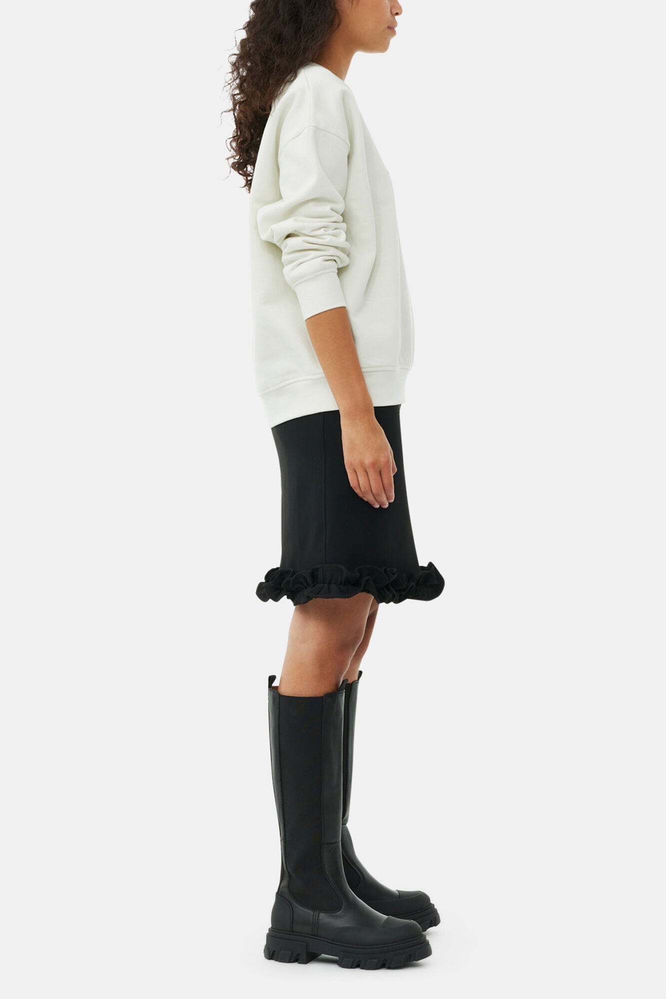 Cleated High Chelsea Boots in Black - GANNI