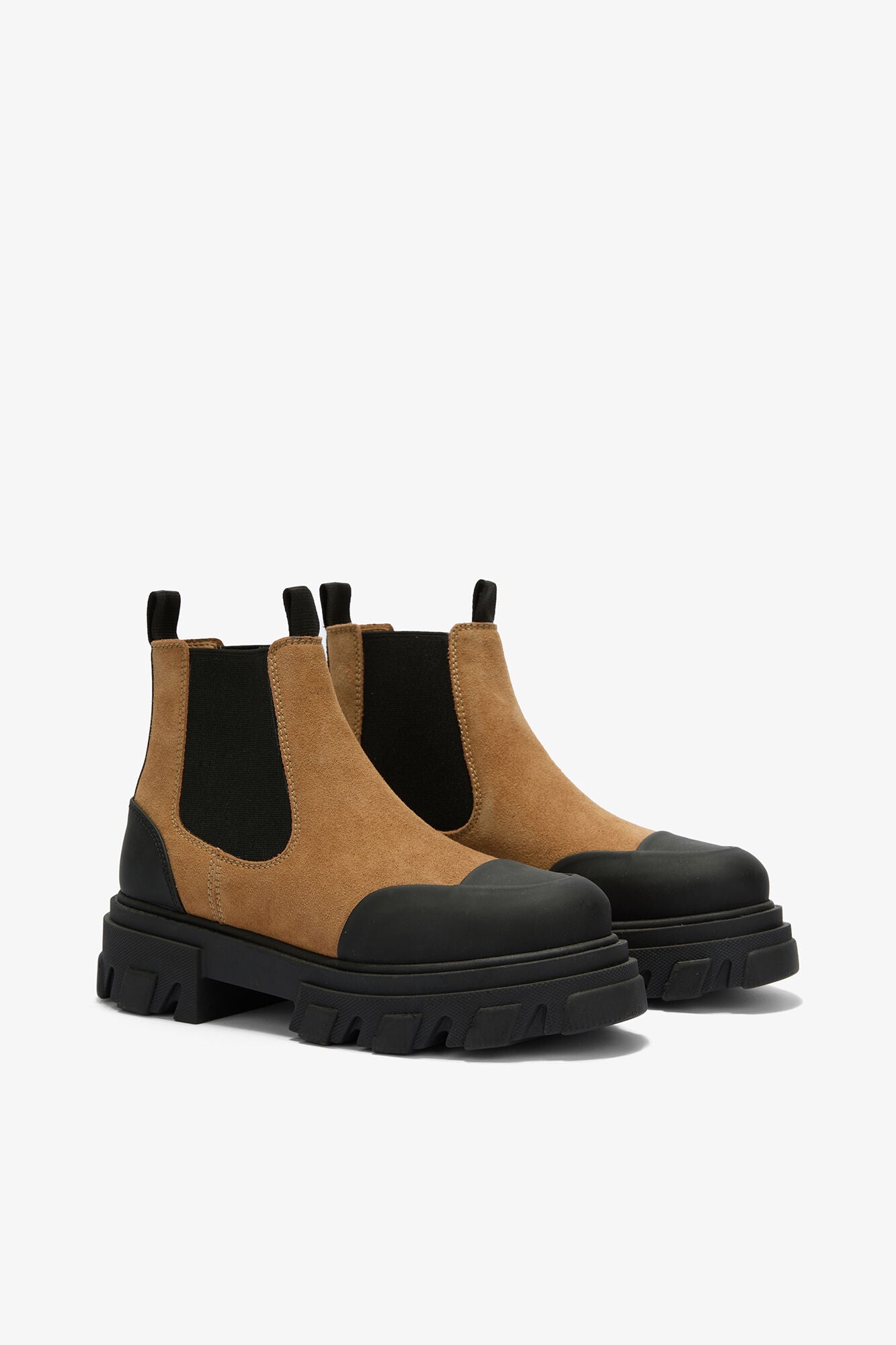 Low Chelsea Boots in Suede Brown - GANNI