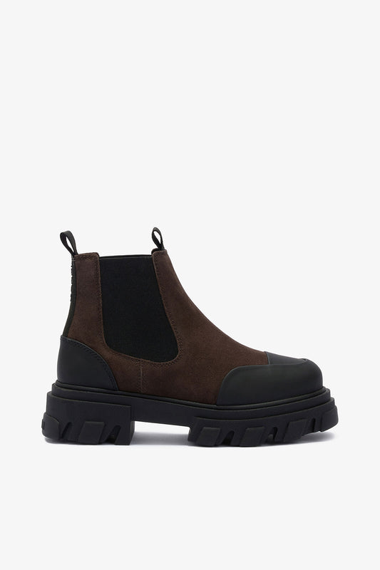 Cleated Low Chelsea Boots in Brown - GANNI