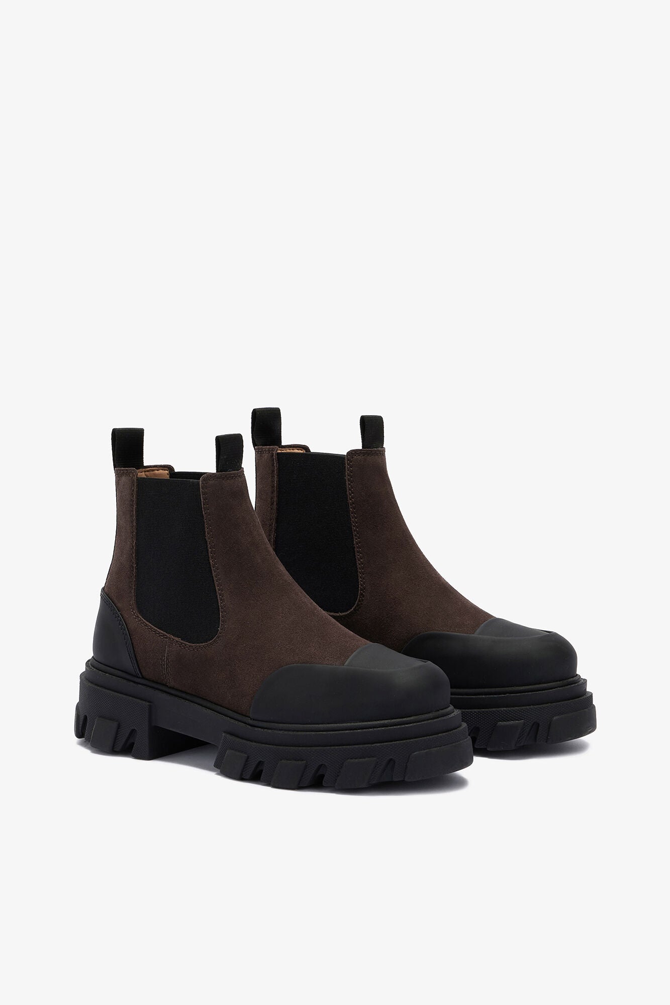 Cleated Low Chelsea Boots in Brown - GANNI