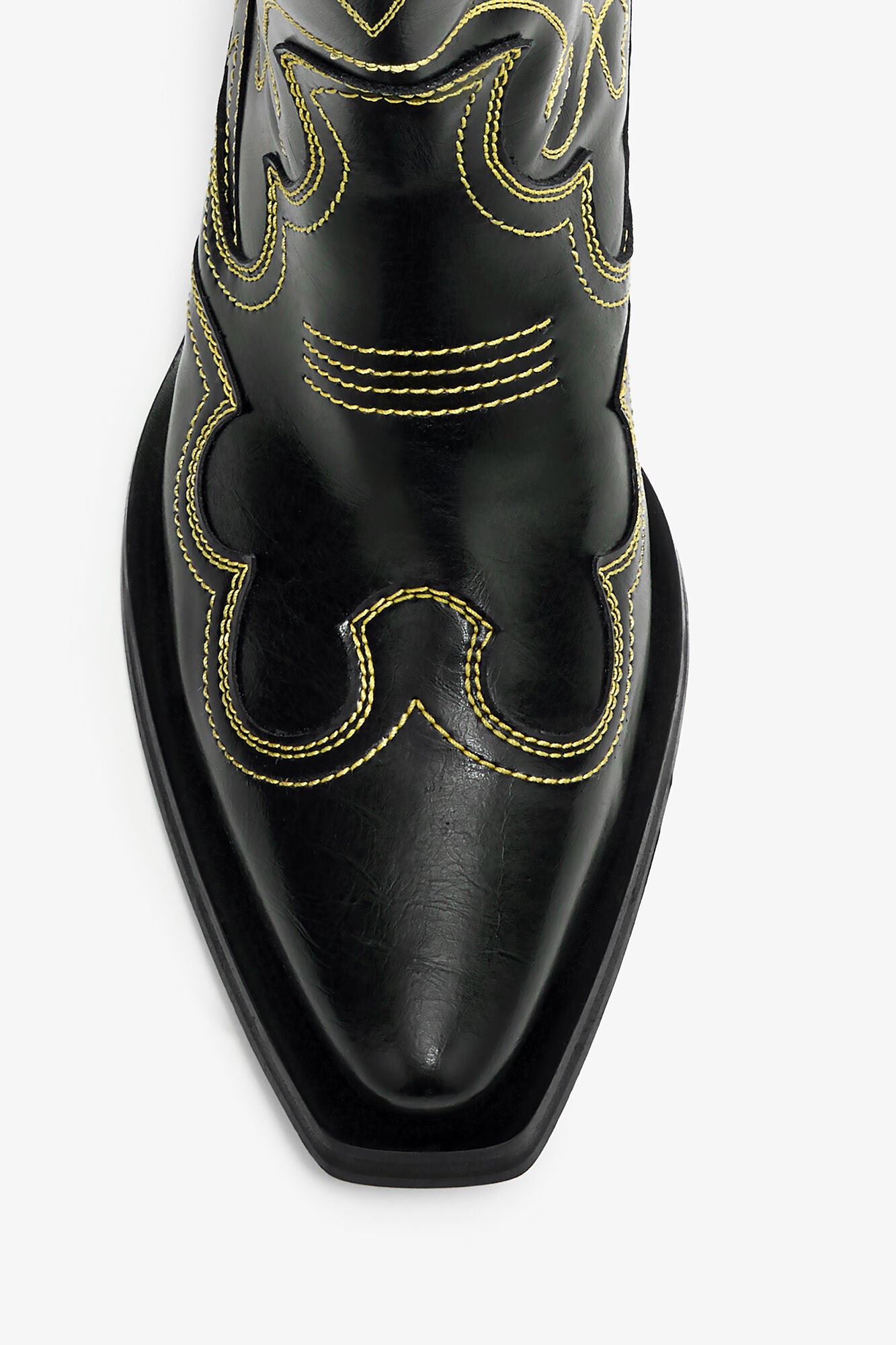Mid Shaft Embroidered Western Boots - GANNI