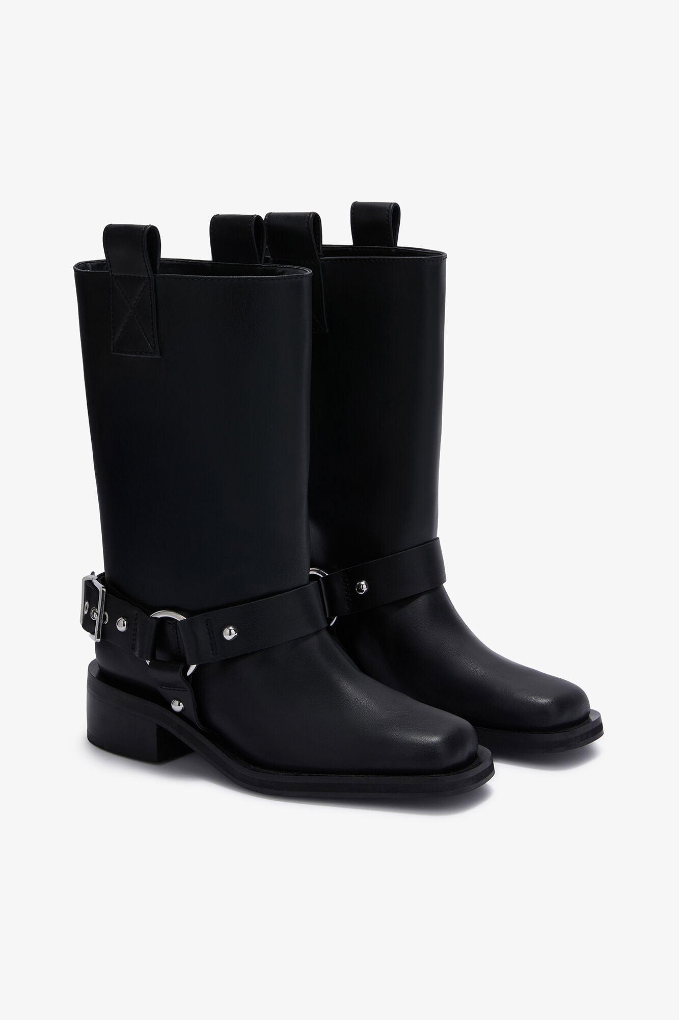 Mid Shaft Biker Boot in Black - GANNI