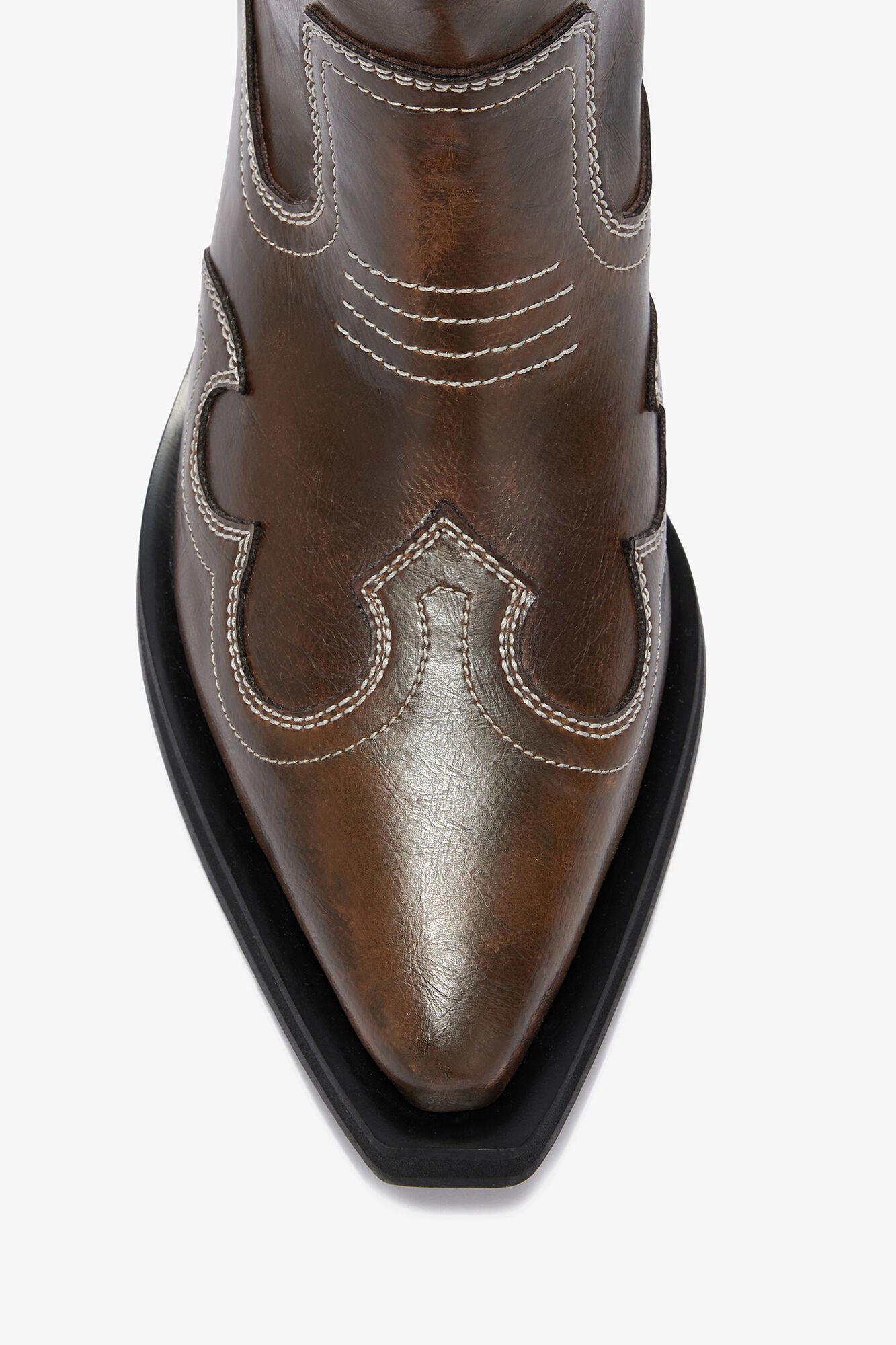Low Shaft Embroidered Western Boots - GANNI