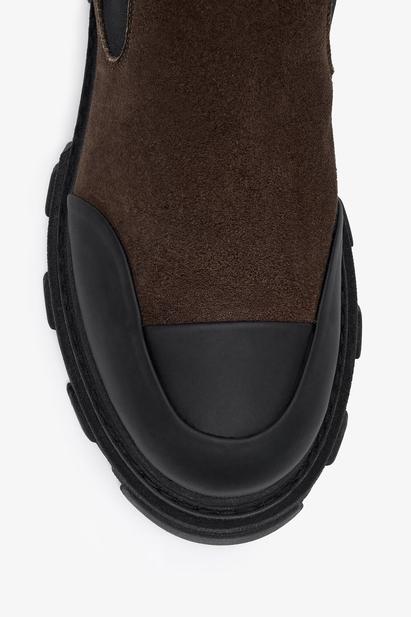 Cleated Mid Chelsea Boots in Brown - GANNI